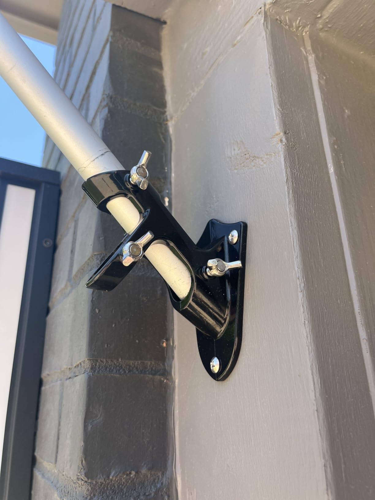 Flag Pole Holder for Outside House, Heavy Duty Flag Pole Mounting Bracket, Aluminum Metal Flagpole Mount with Stainless Hardware for Outdoor, Strong and Rust Proof, 1