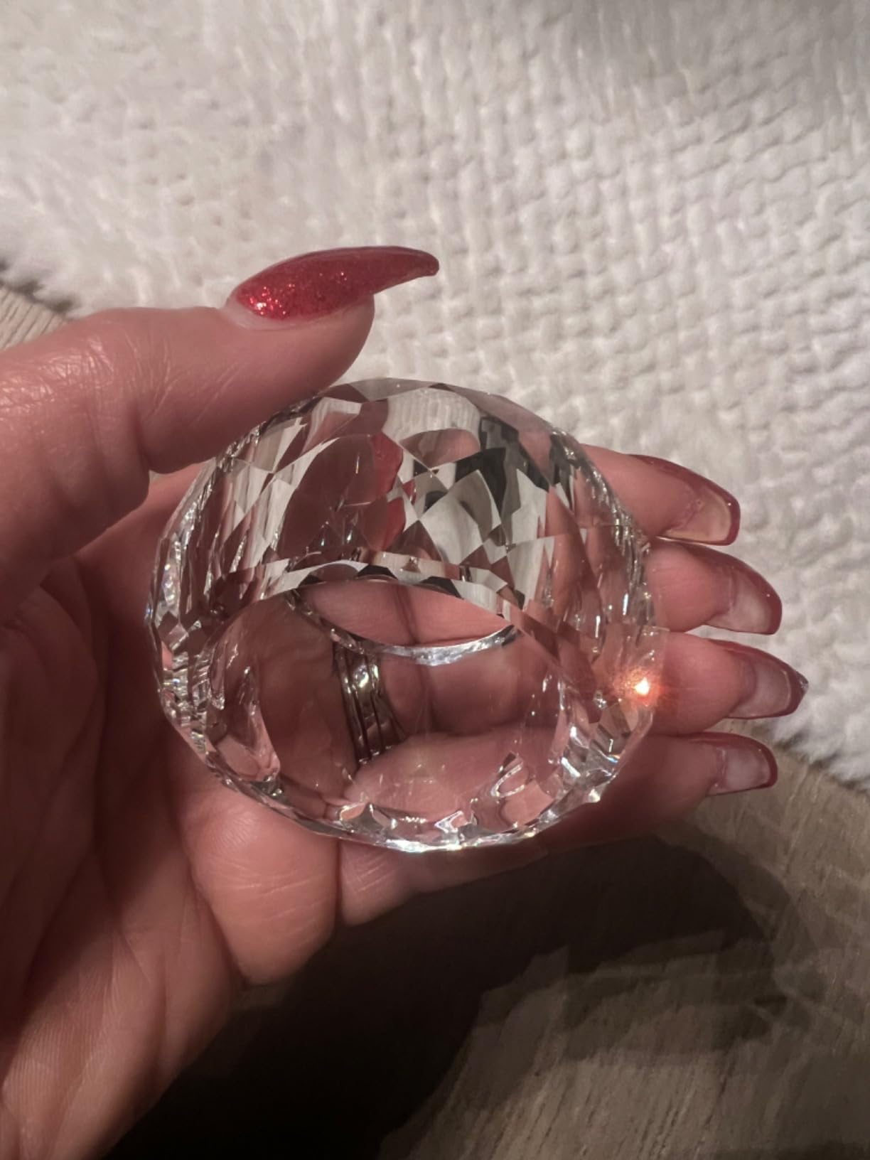 kitCom Crystal Napkin Ring Holders Set of 8, K9 Luxury Crystal Napkin Holder Rings, Diamond-Shaped Design customer photo 1