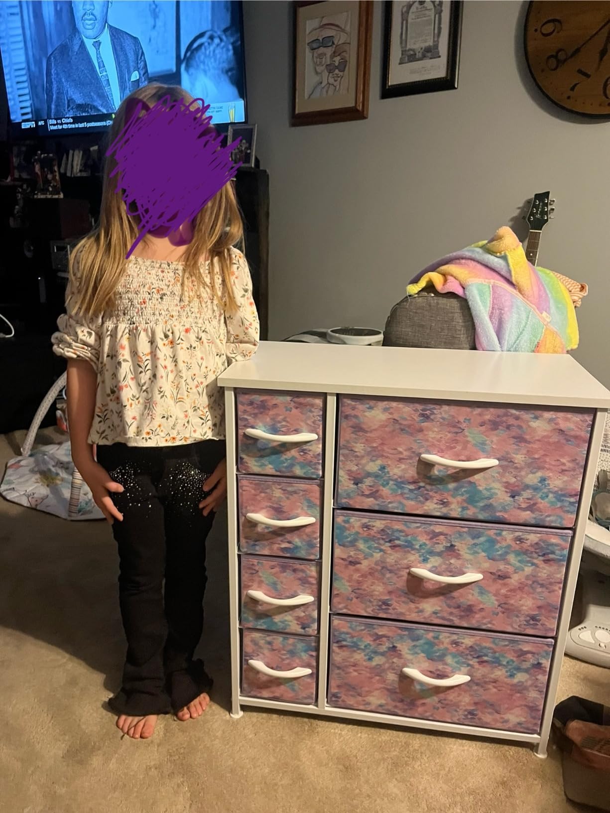 Sorbus 7-Drawer Dresser for Kids Bedroom, Wood Top (Blue/Pink/Purple) customer photo 2