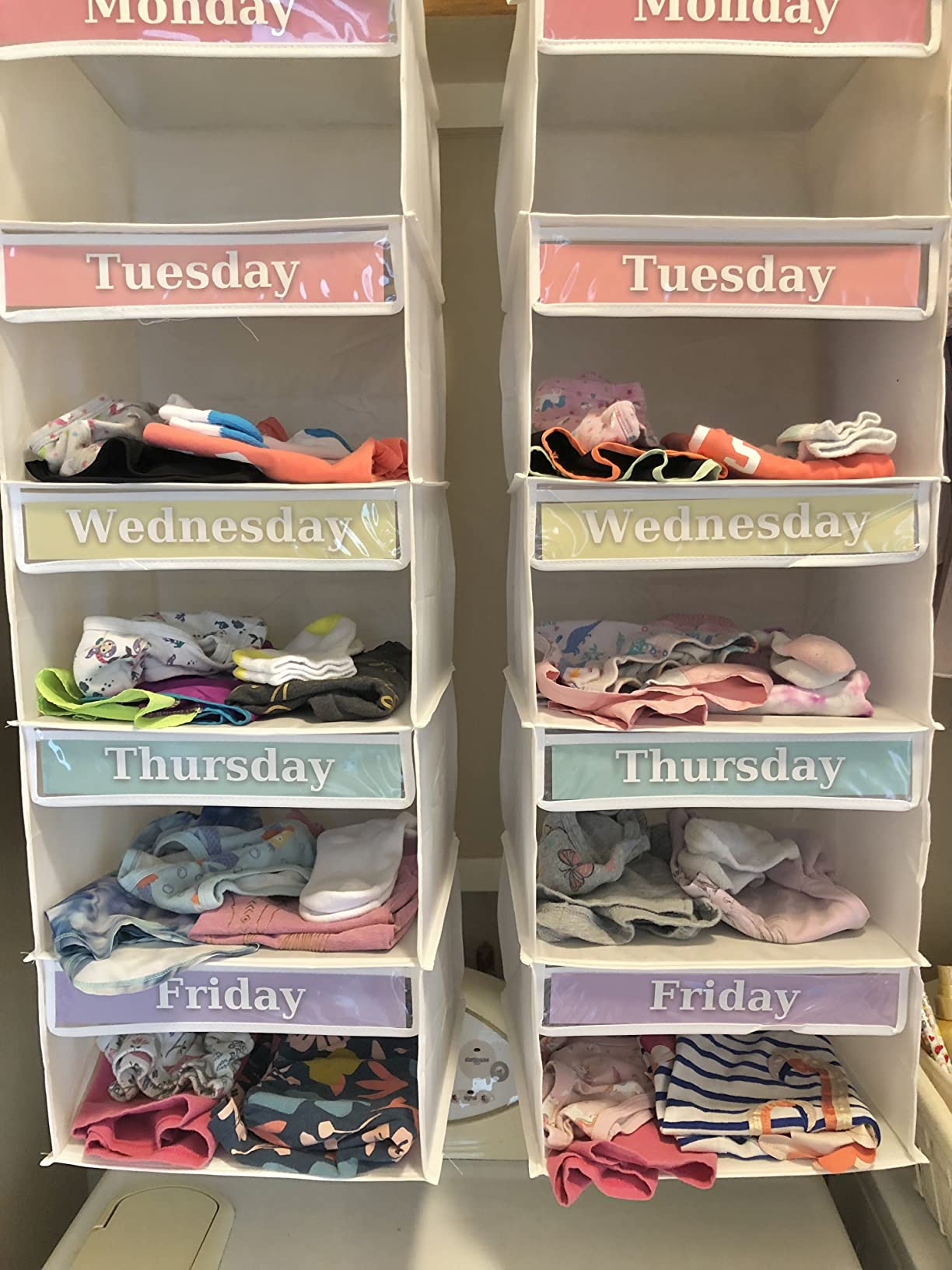 Three Sweet Peas Co Monday through Friday Hanging Weekly Clothes Organizer for Kids customer photo 2