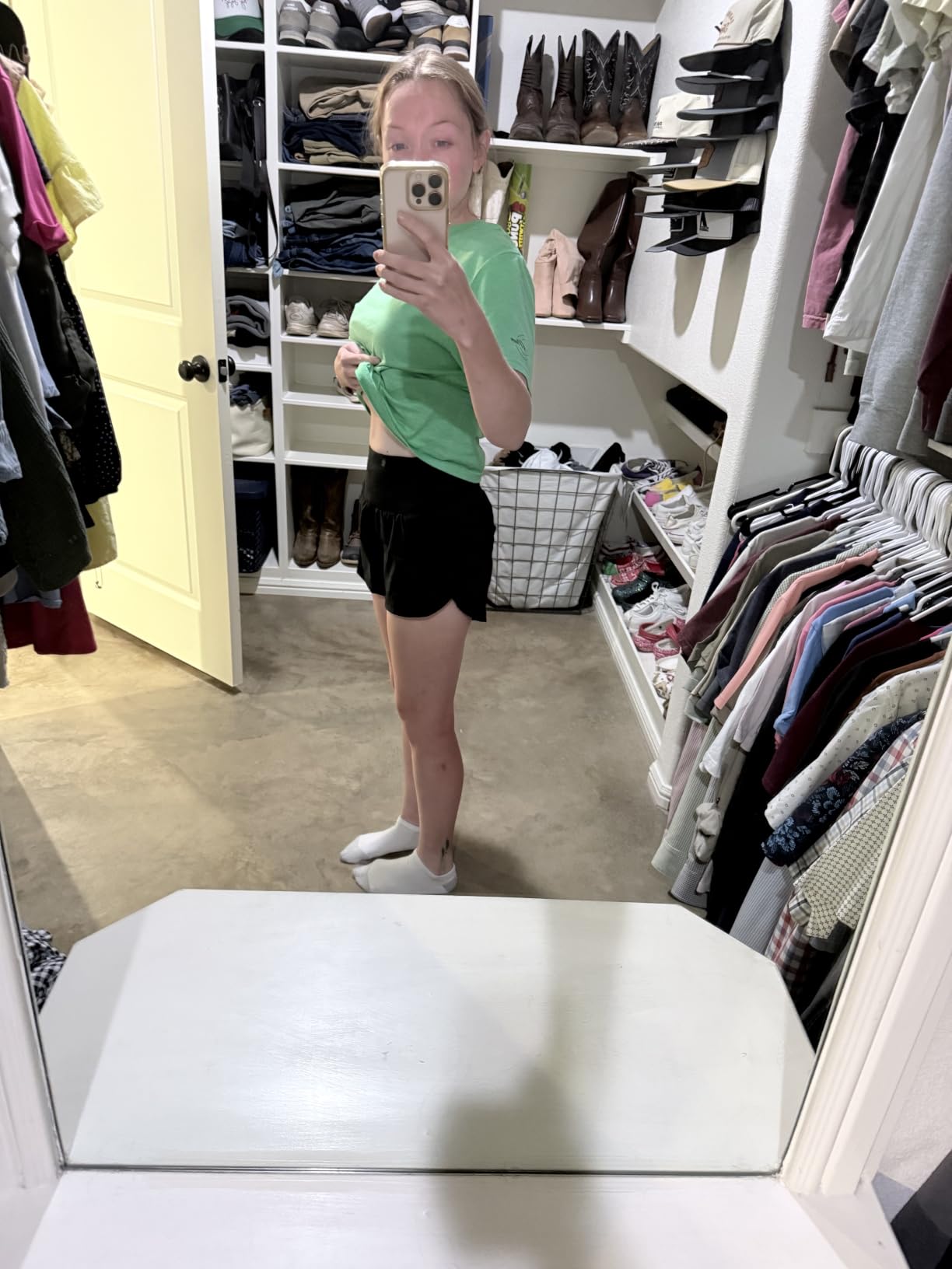 THE GYM PEOPLE Women's High Waisted Running Shorts Quick Dry Workout Shorts customer photo 2