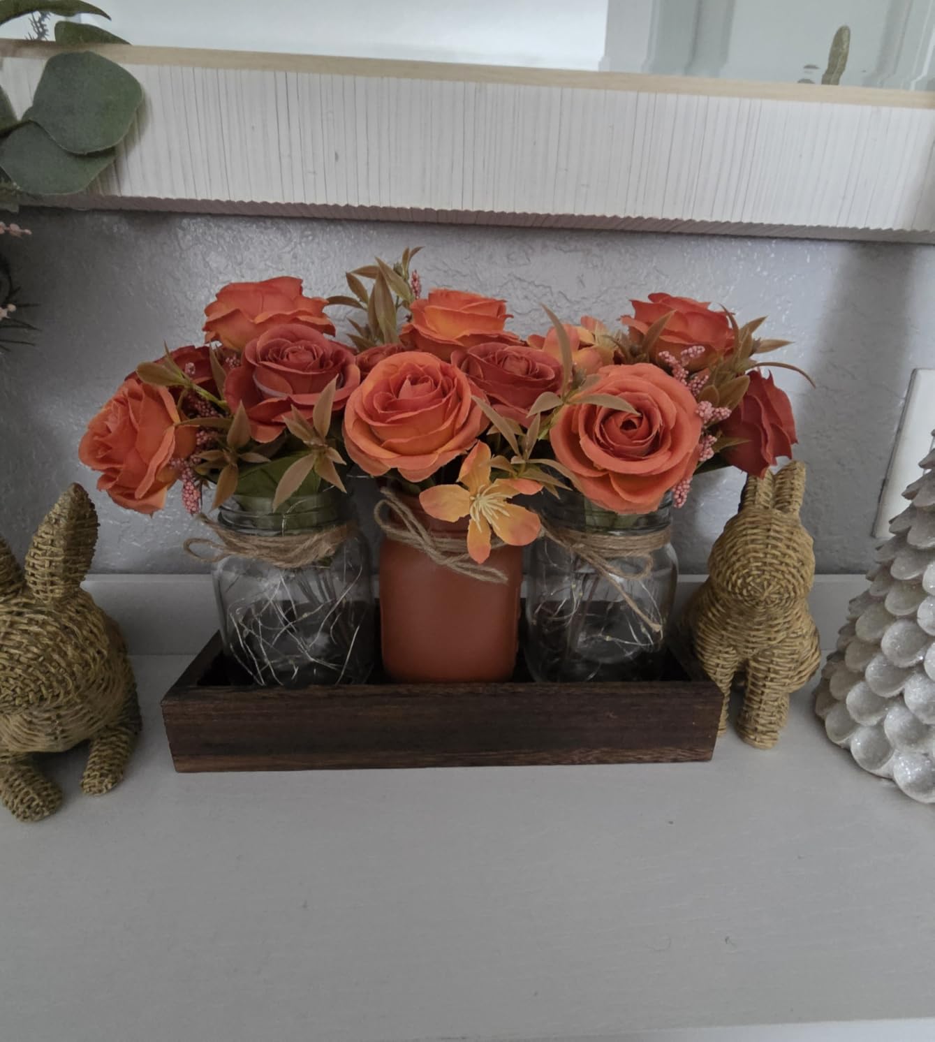 Mkono Mason Jar Lights Centerpieces for Tables Dining Room Farmhouse Decor customer photo 1