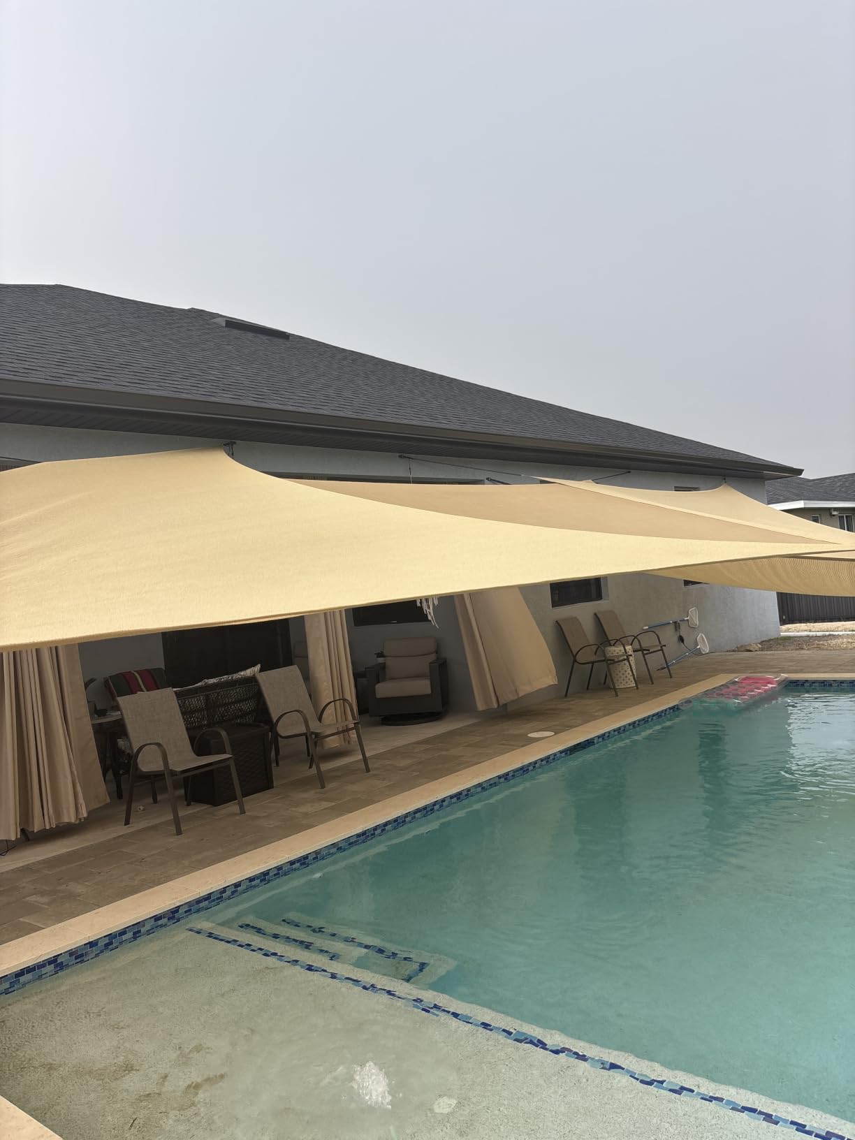 Amagenix 16'X20' Sun Shade Sail Rectangle Curved Edge Light Grey customer photo 1