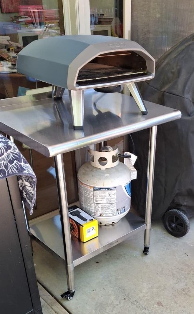 VIVOHOME 24 x 30 Inch Stainless Steel Work Table with Backsplash and Wheels customer photo 2