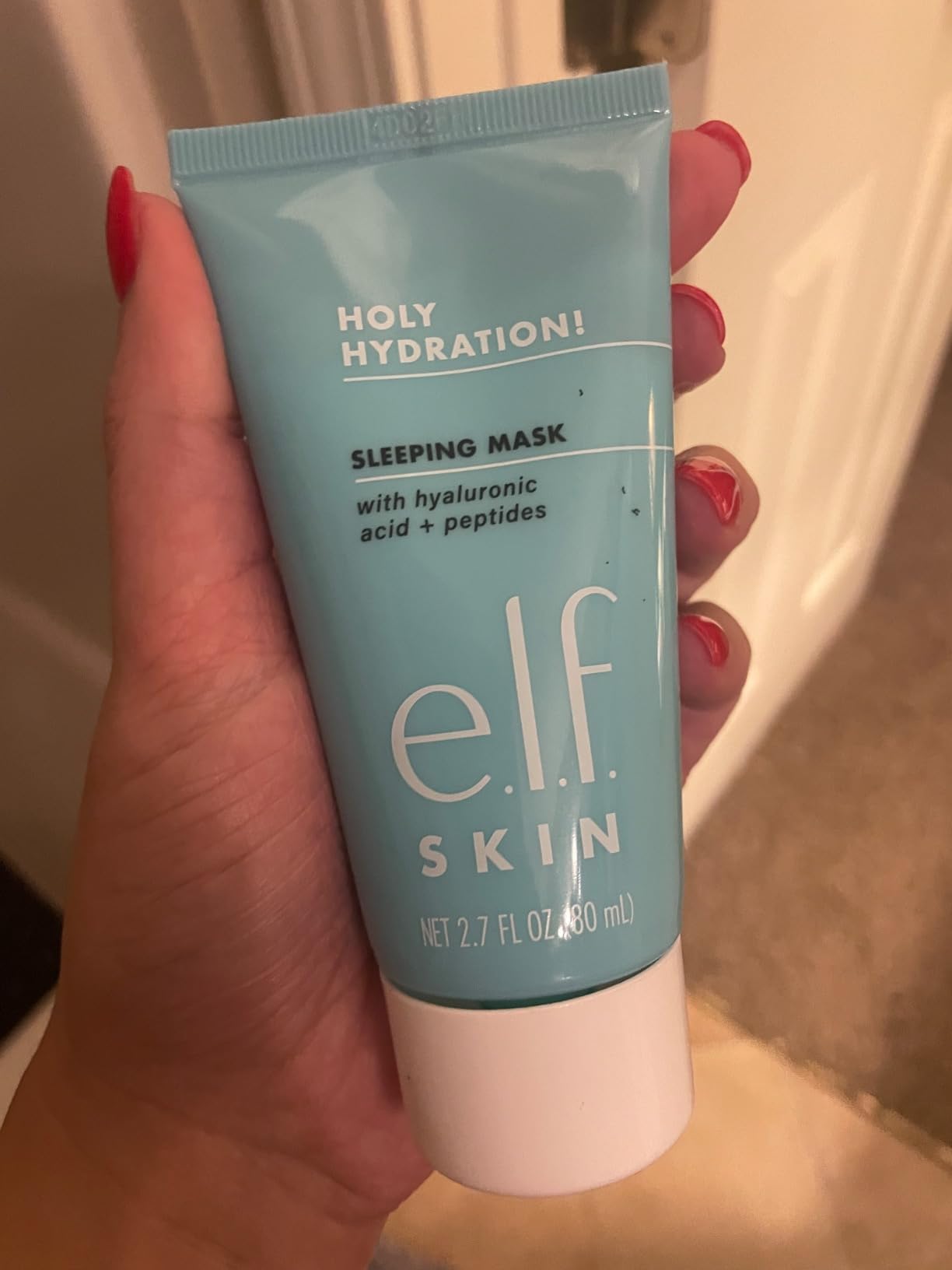 e.l.f. SKIN Holy Hydration! Sleeping Mask, Moisturizing & Plumping Dual-Use Sleep Or Rinse-Off Face Mask, Soothes Skin With A Creamy Formula customer photo 2