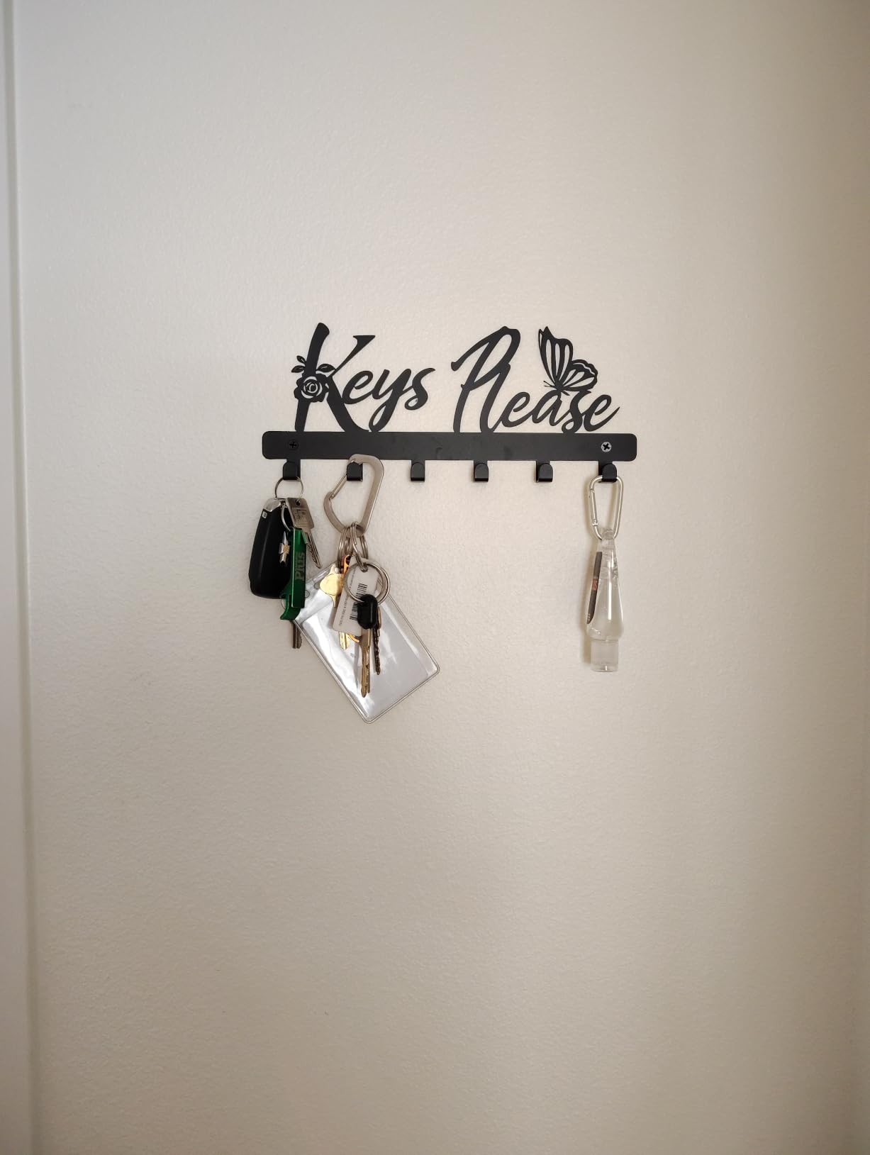 Deveosa Key Hooks Holder for Wall Decorative - Small White Entryway Welcome Home Sign Key Hanging Hangers Wall Mounted Racks customer photo 2