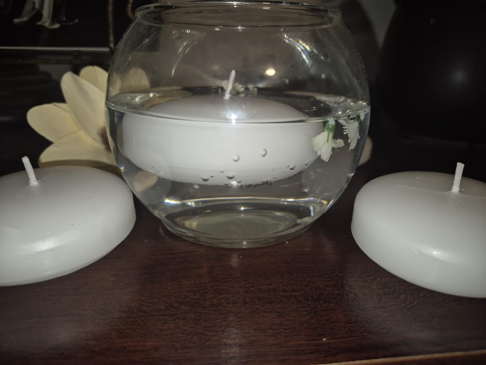 Tuyai (Set of 36) Floating Candles, 3 inch White Dripless Wax Burning Candles, for Weddings, Party, Special Occasions and Home Decorations customer photo 1