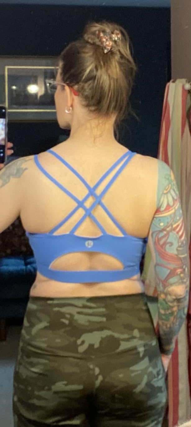 RUNNING GIRL Sports Bras for Women,Padded Sports Bra Tank Top Sexy Crisscross Back High Impact Longline Workout Yoga Bra customer photo 1