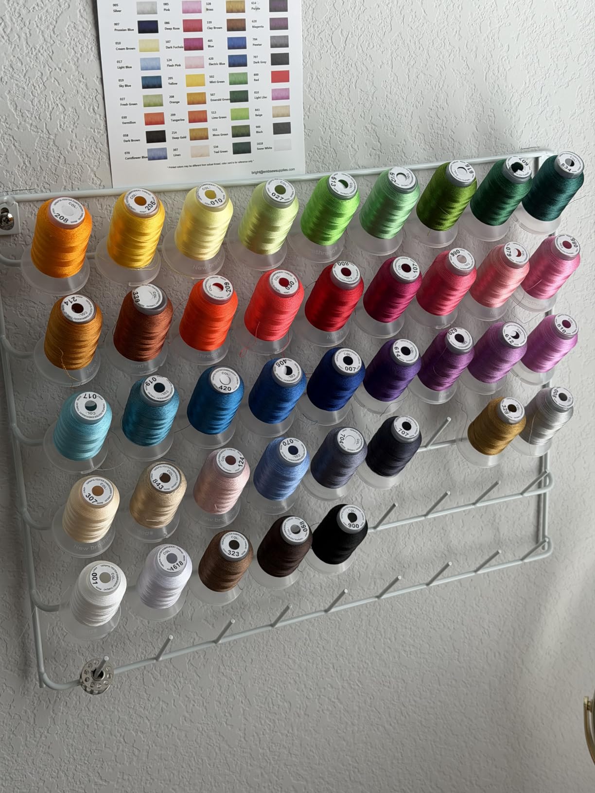 YBING Thread Holder Wall 54 Spools Thread Rack Black Metal customer photo 1
