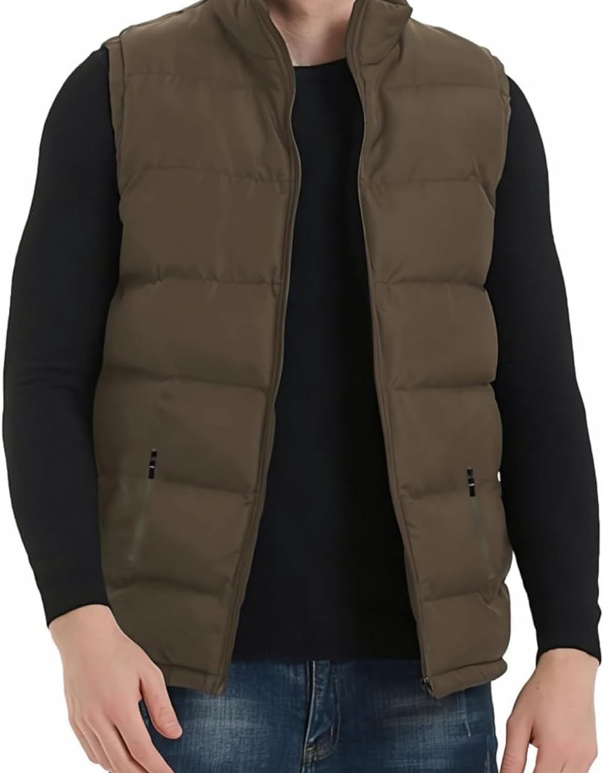 TUVEKE Men's Puffer Vest Water-Resistant winter outdoor Zipper Sleeveless Warm puffey jacket Size M To 5XL(Multicolor) customer photo 1