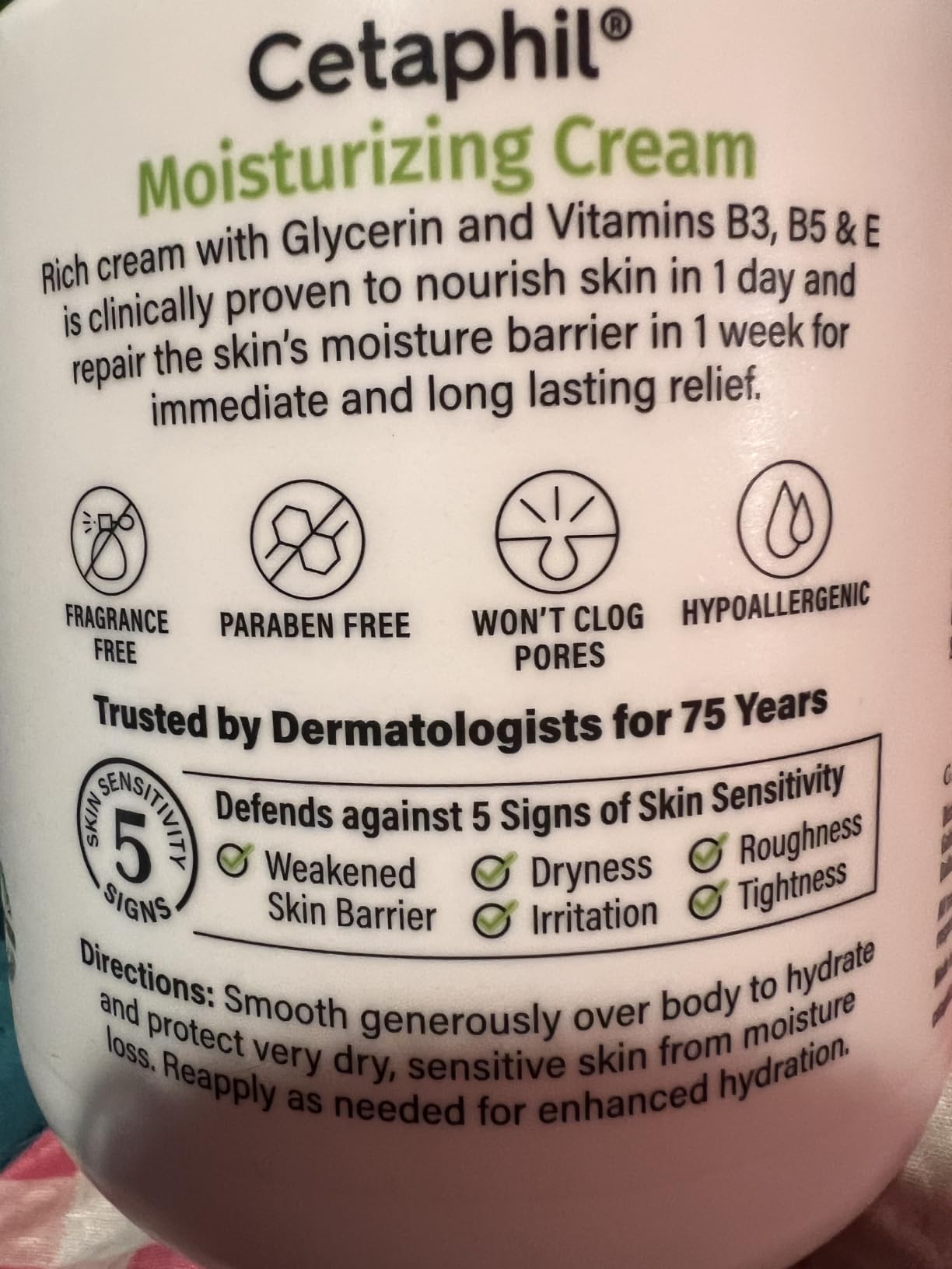 Cetaphil Moisturizing Cream, Face & Body, Sensitive Dry Skin, 8.8oz customer photo 1