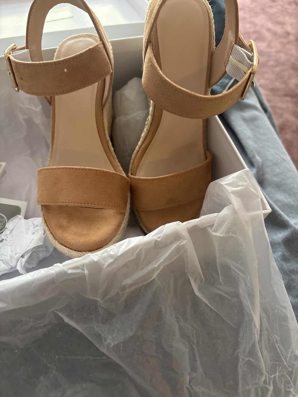 VICKI·VICKI Women's Platform Sandals Wedge Ankle Strap Open Toe Sandals customer photo 1