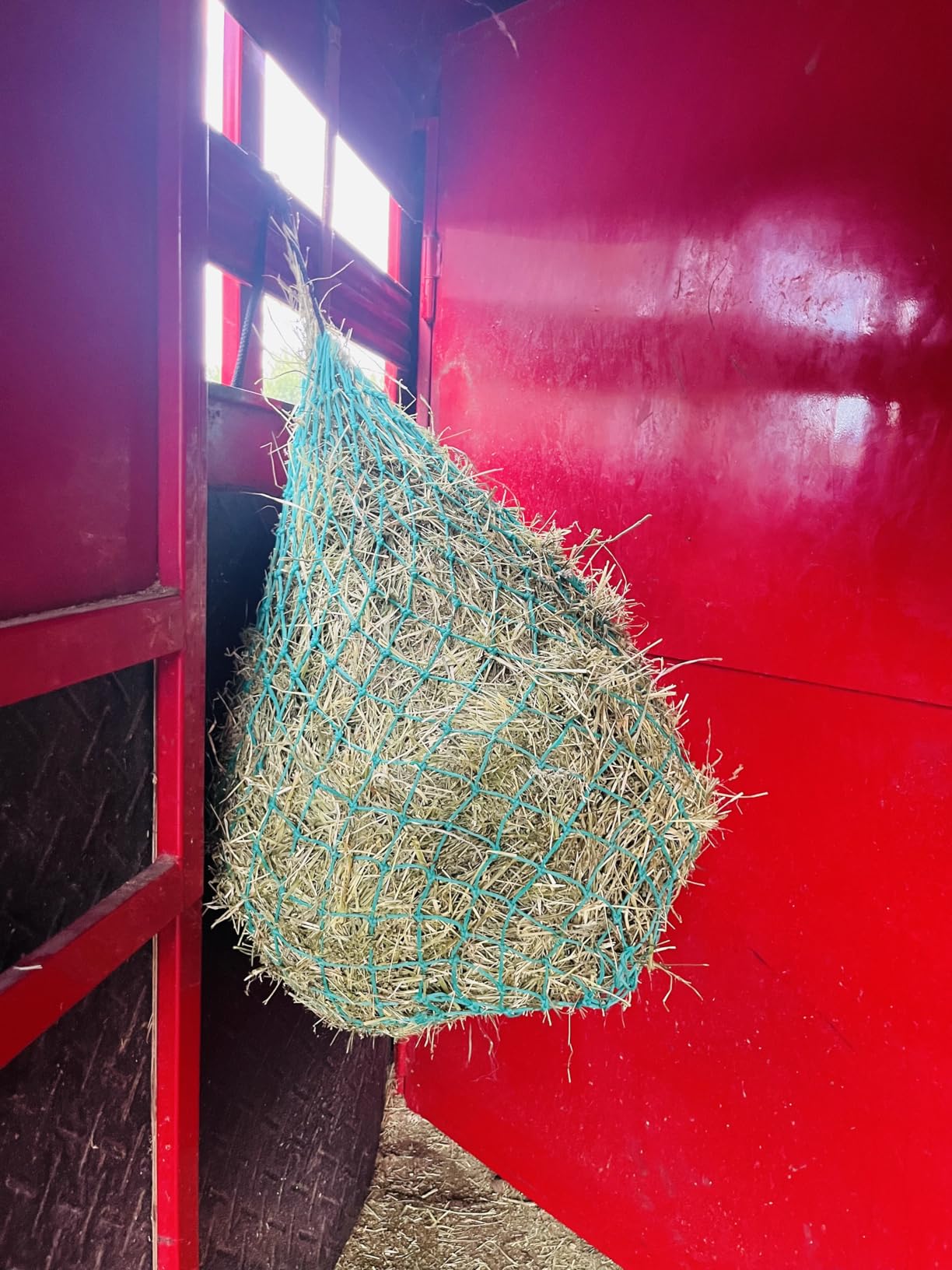 Majestic Ally 2 pcs Slow Feed 42” Hay Net for Horses, Strong Small 2x2” Holes, Nylon Rope Hanging, Adjustable Travel Feeder for Trailer and Stall, Simulates Grazing, Reduce Waste customer photo 1