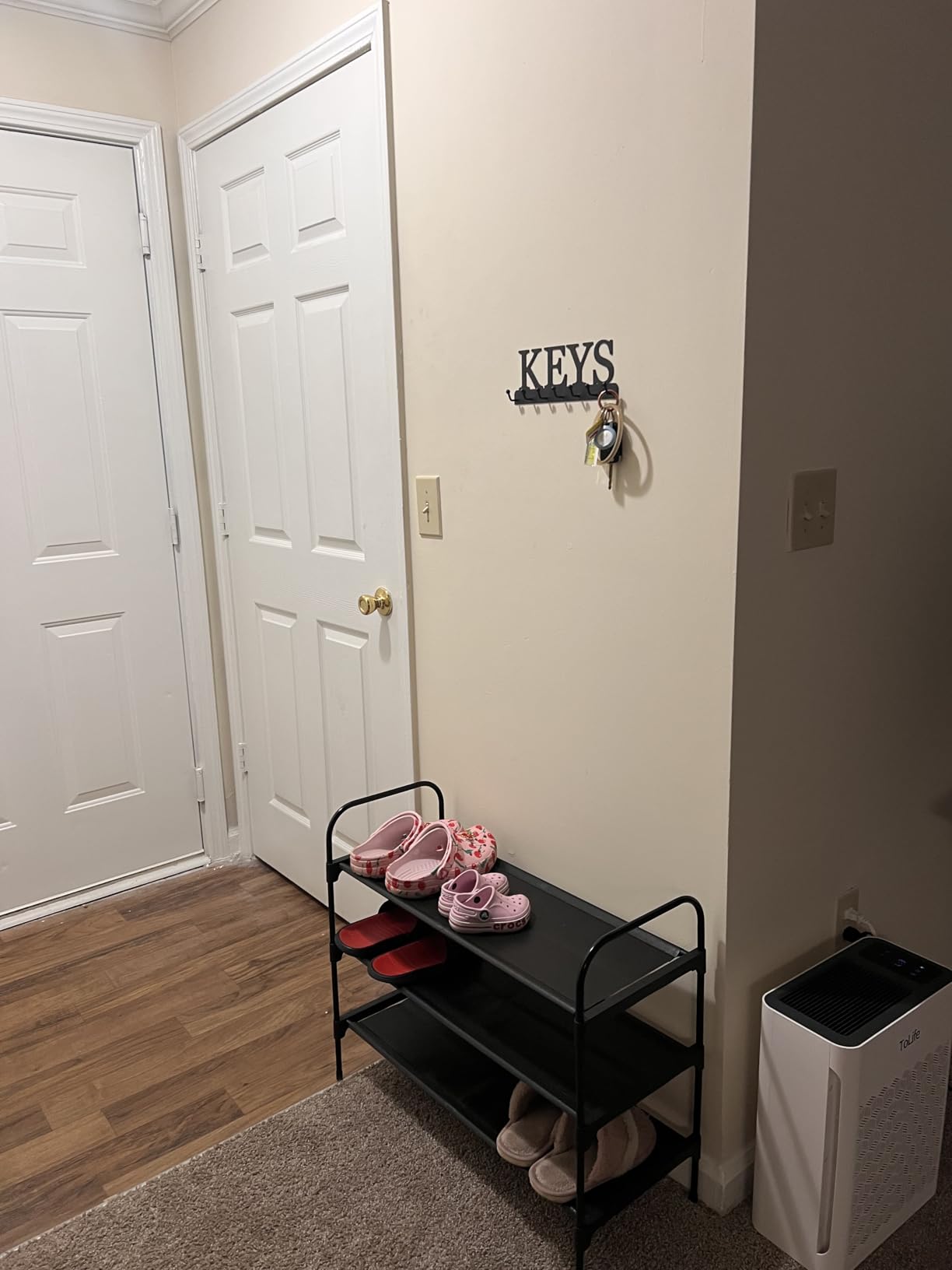 Lixgifts Key Holder Wall Mounted Key Hooks for Wall Decorative with 7 Hooks Black Metal Key Organizer Rack Hanger for Entryway, Front Door, Hallway, Office 10X3.7 inches customer photo 1