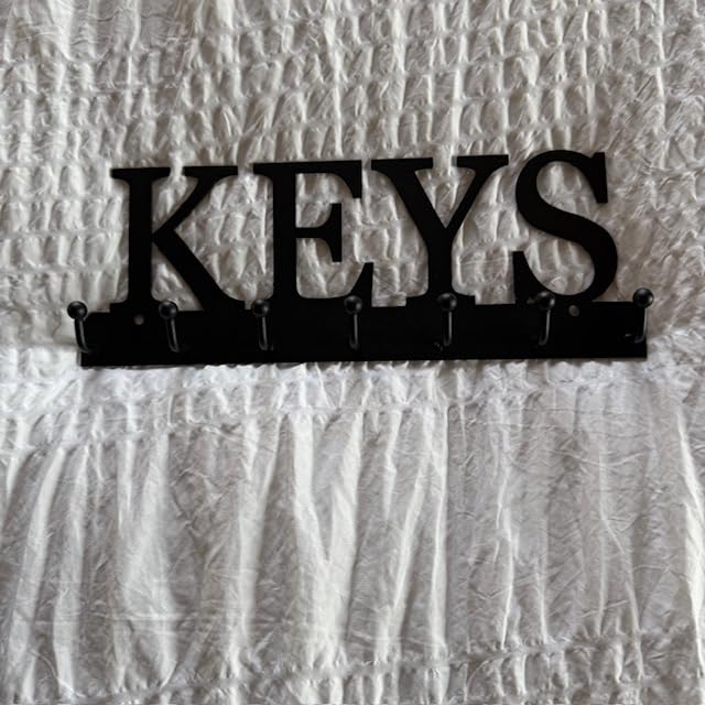 Lixgifts Key Holder Wall Mounted Key Hooks for Wall Decorative with 7 Hooks Black Metal Key Organizer Rack Hanger for Entryway, Front Door, Hallway, Office 10X3.7 inches customer photo 2