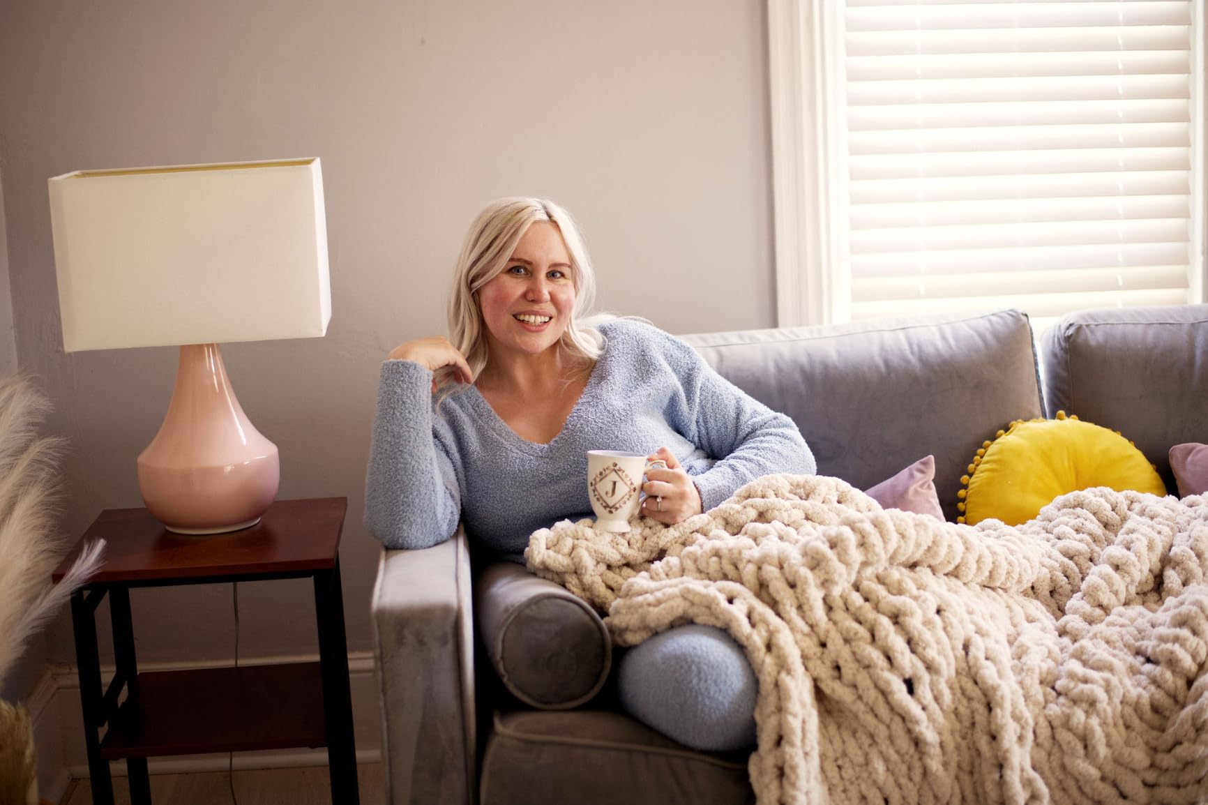 Adyrescia Chunky Knit Blanket Throw | 100% Hand Knit with Jumbo Chenille Yarn (50