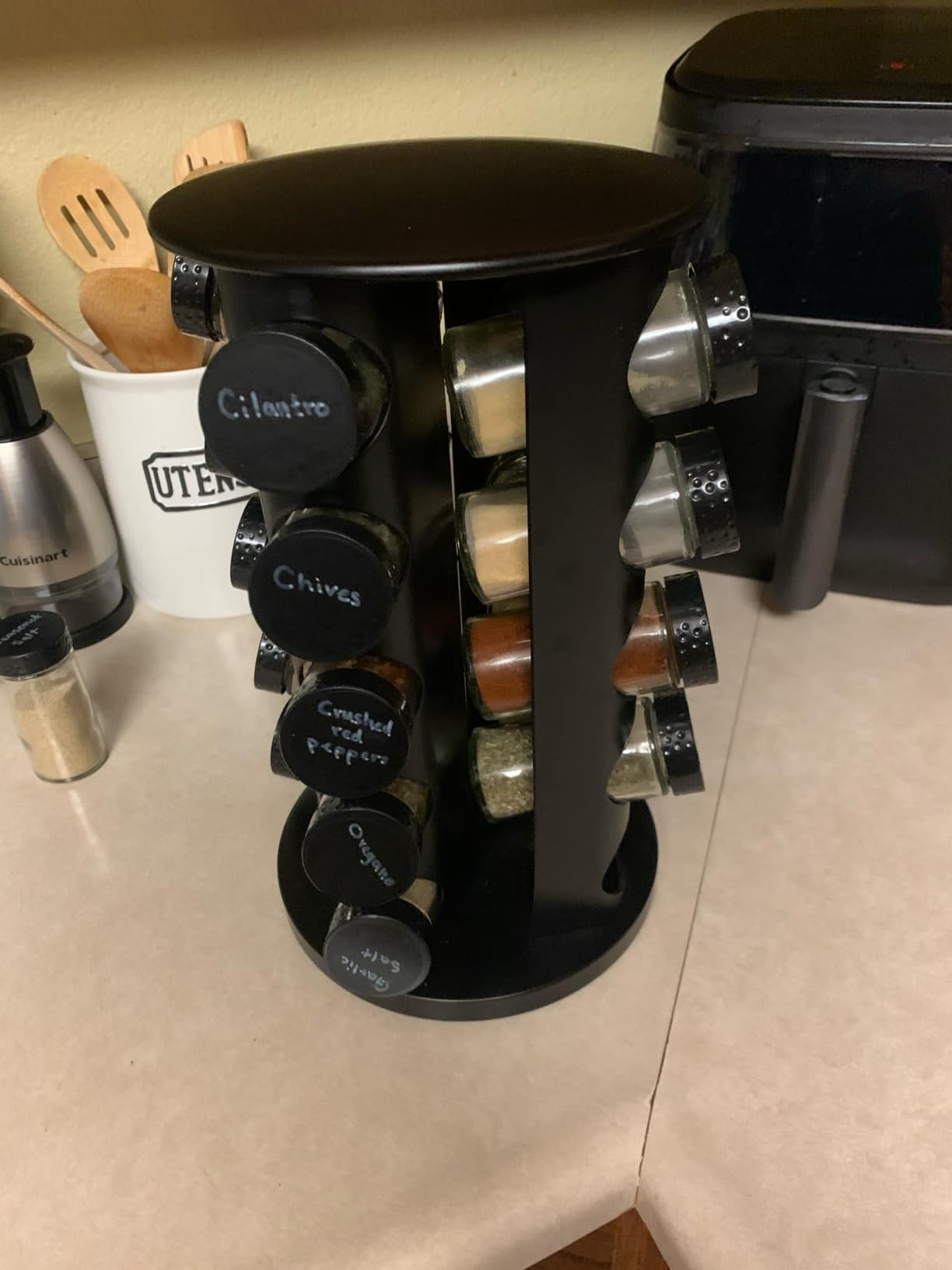Rotating Spice Rack Organizer with Jars(20Pcs), Seasoning Organizer for Cabinet, Kitchen Spice Racks for Countertop, Revolving Stainless Steel Spice Organizer customer photo 2