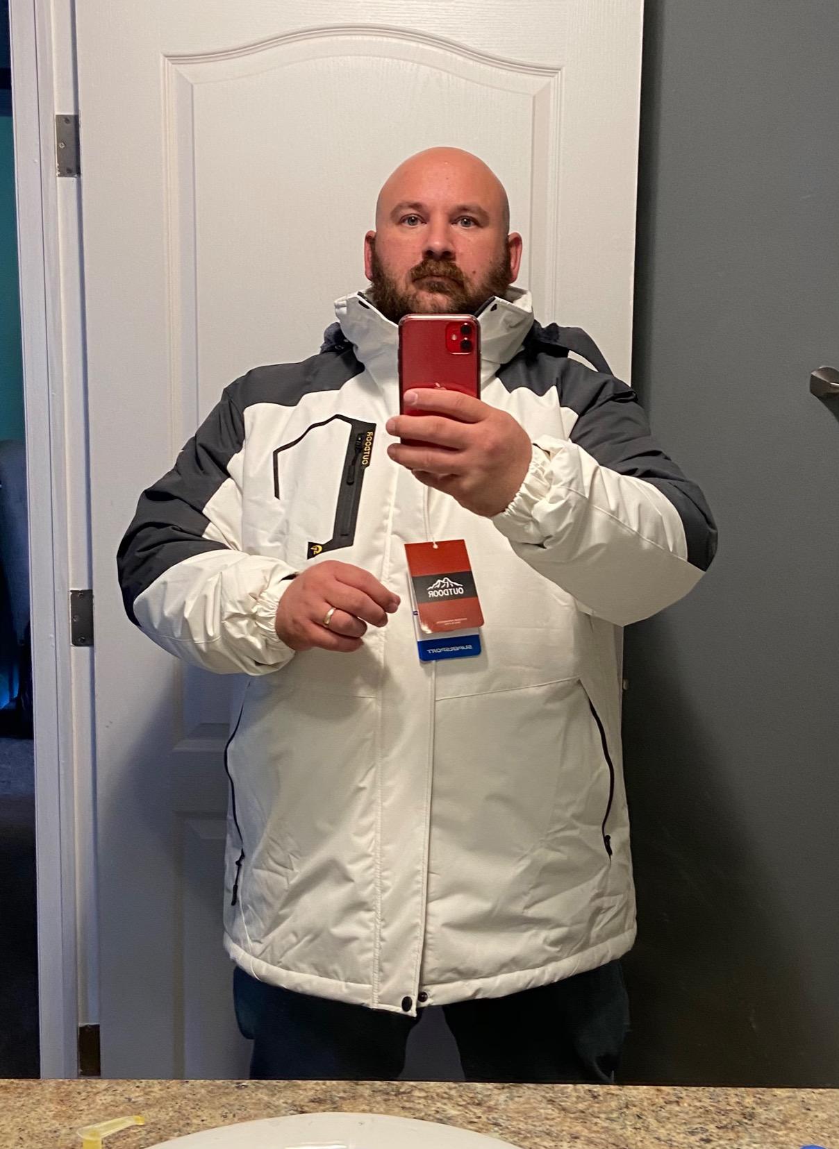 QPNGRP Mens Waterproof Ski Snowboard Jacket Winter Windproof Snow Coat customer photo 1