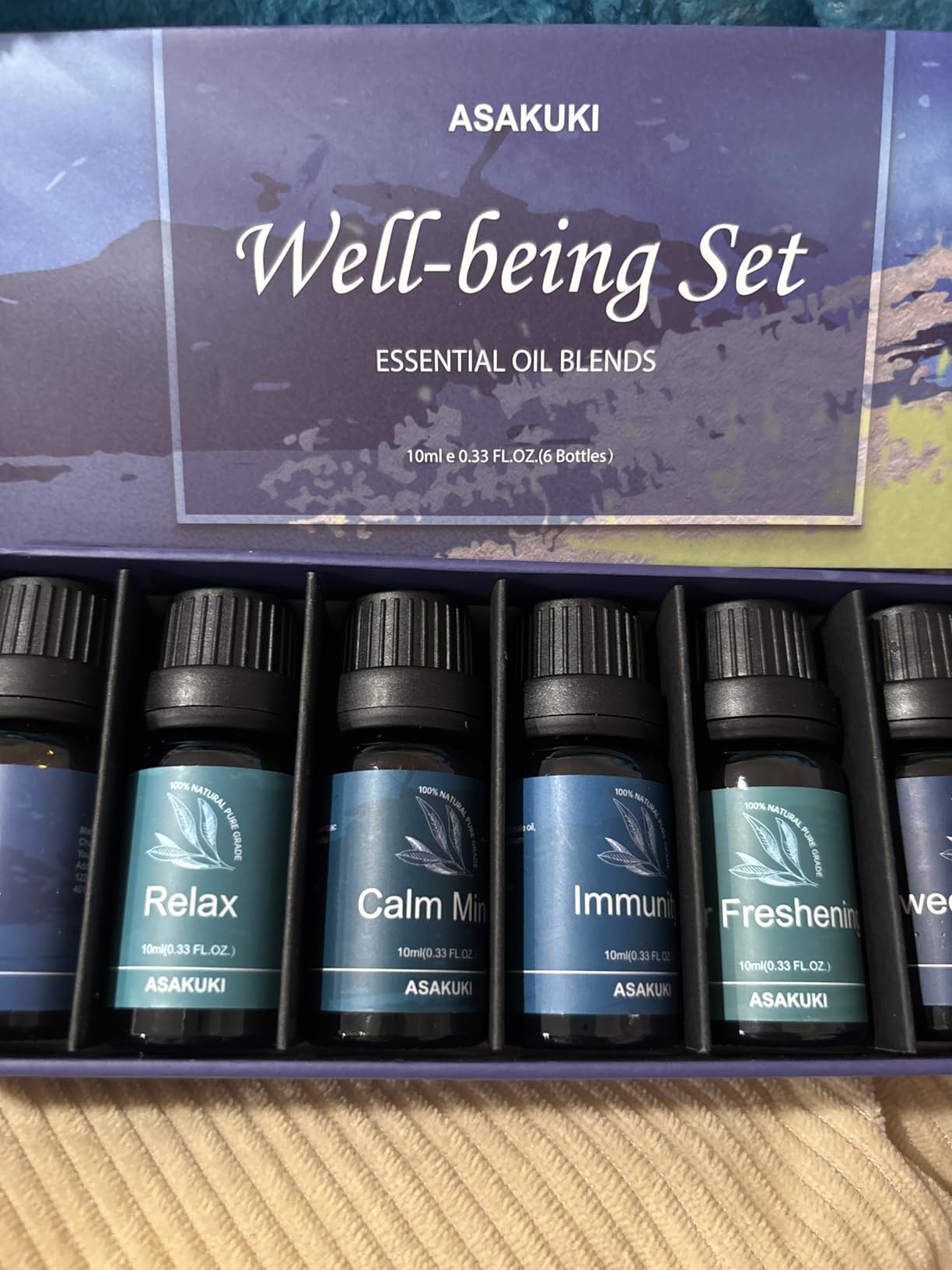 ASAKUKI Essential Oils, Well-Being Diffuser Oils Gift Set, 6x10ml customer photo 1