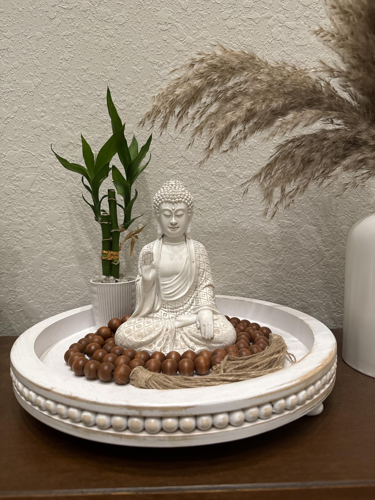 Leekung Buddha Statue for Home Decor, Buddah Statute Zen Decoration, Meditation Buddha Decor Brown 7 inch customer photo 2