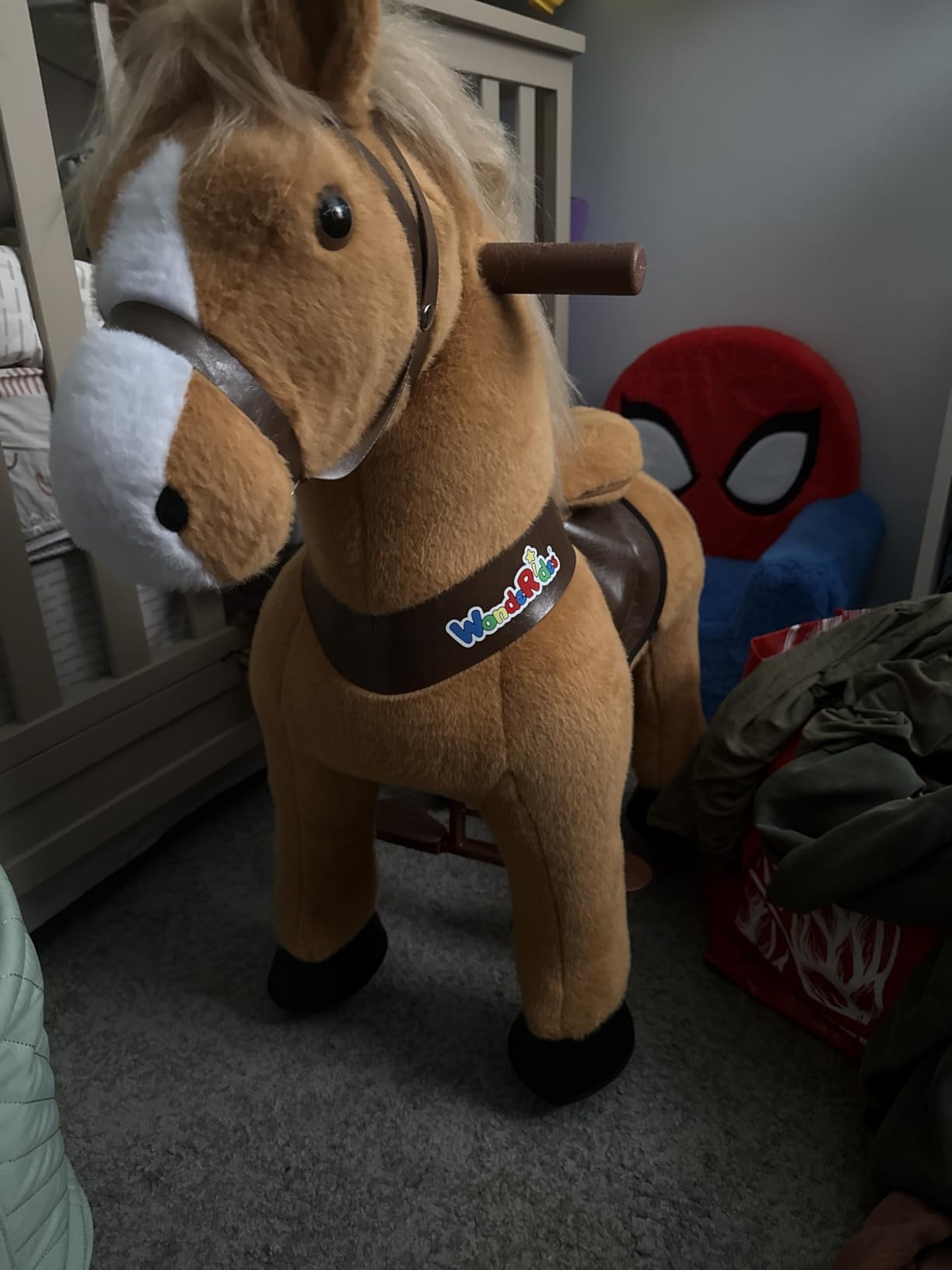 Ride On Horse for Toddlers 3-5, Brown Riding Horse | 30.1 Inch Height, Plush Horse, Giddy Up Ride On, Battery-Free, Smooth-Rolling Wheels, Steel Frame, Non-Slip Pedals customer photo 1