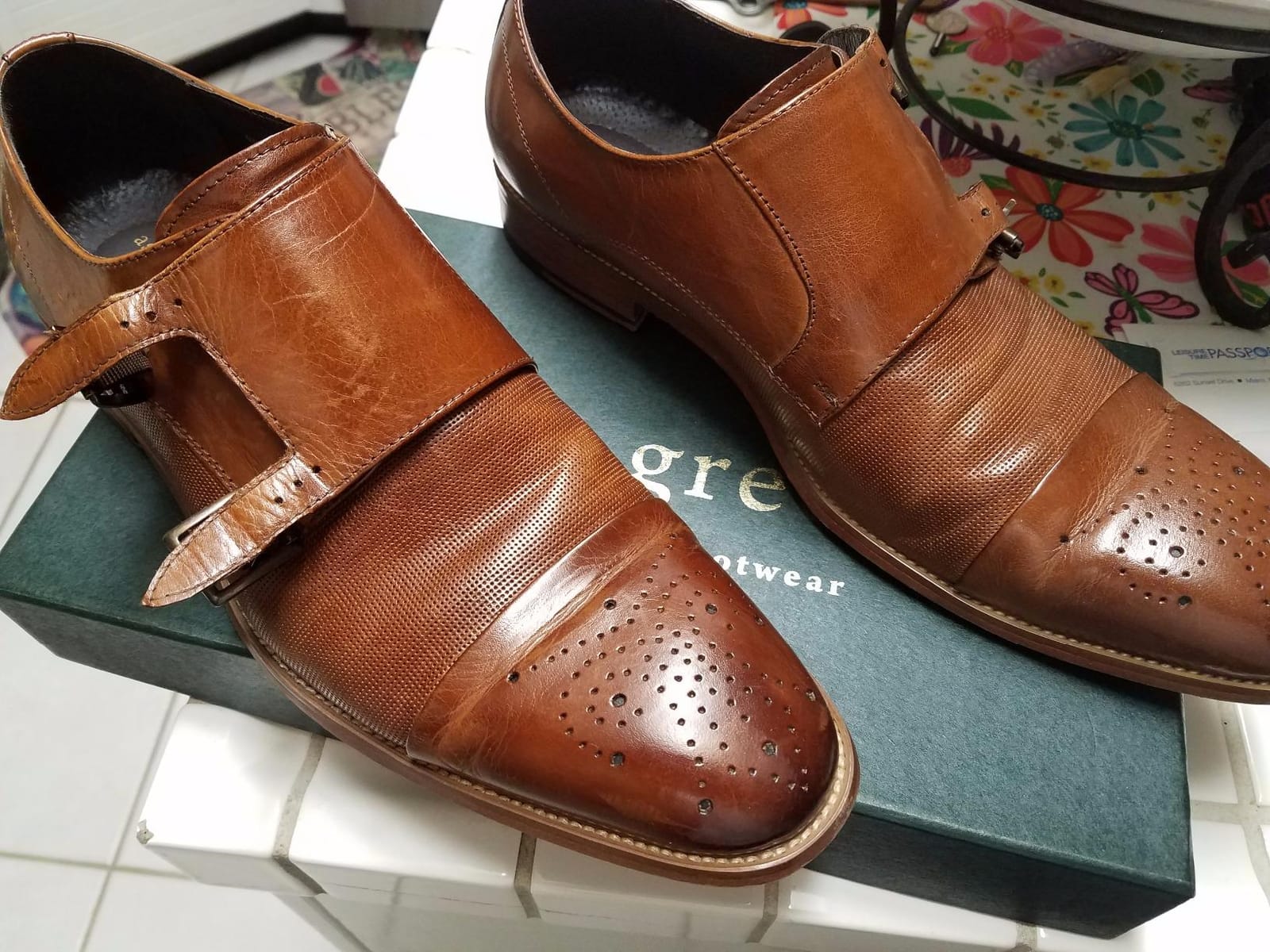 Asher Green AG1101 - Men's Dress Shoes, Formal Mens Shoes - Genuine Calf Leather Shoes for Men - Cap Toe Double Monk Strap customer photo 1