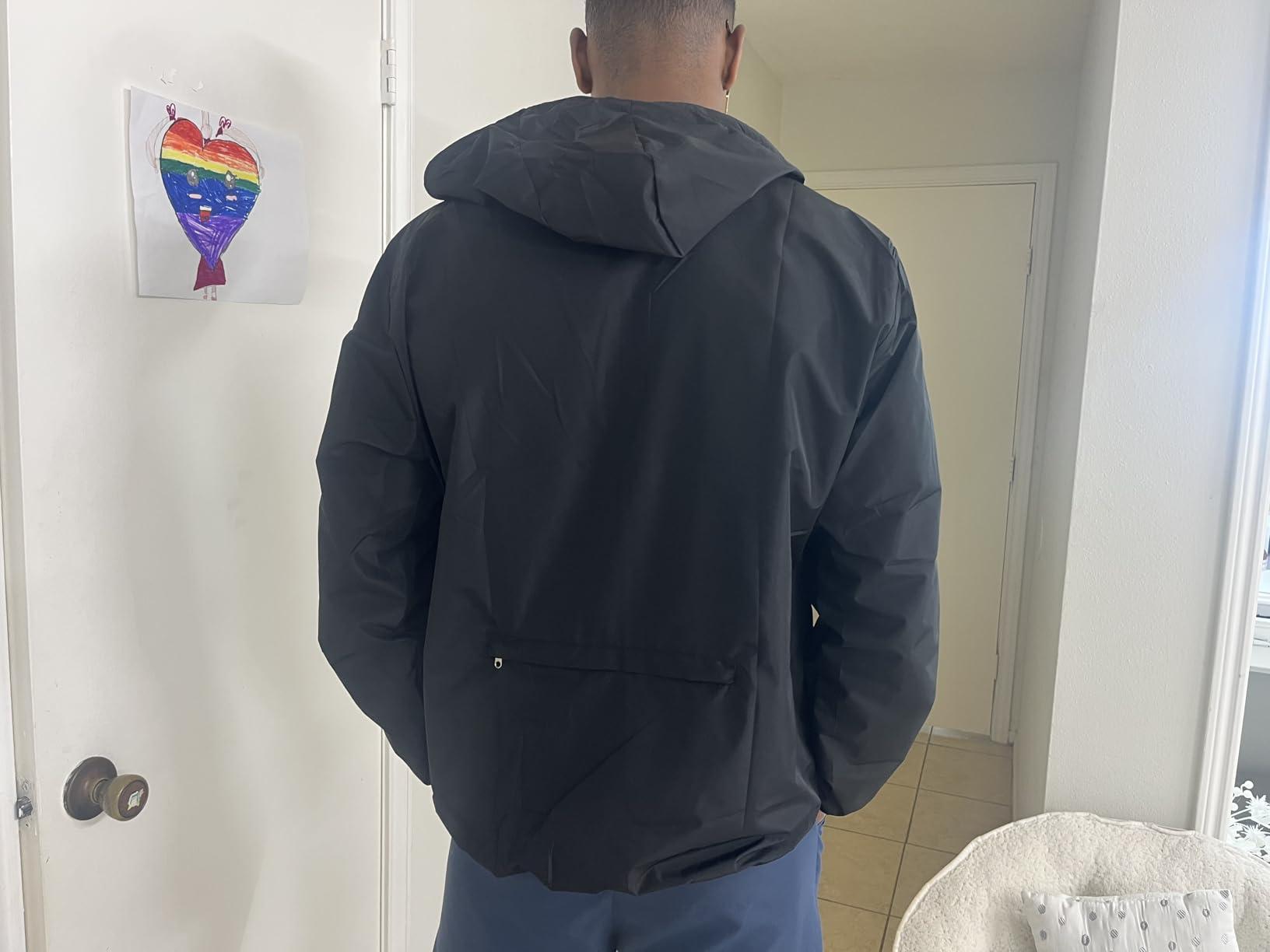 COOFANDY Men's Light Rain Jacket Packable Waterproof Raincoat Windbreaker customer photo 2