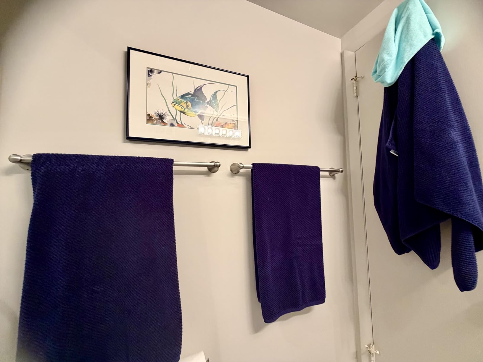 VOOVA & MOVAS Towels for Bathroom, Cotton, Luxury, Quick Dry, Aqua customer photo 2