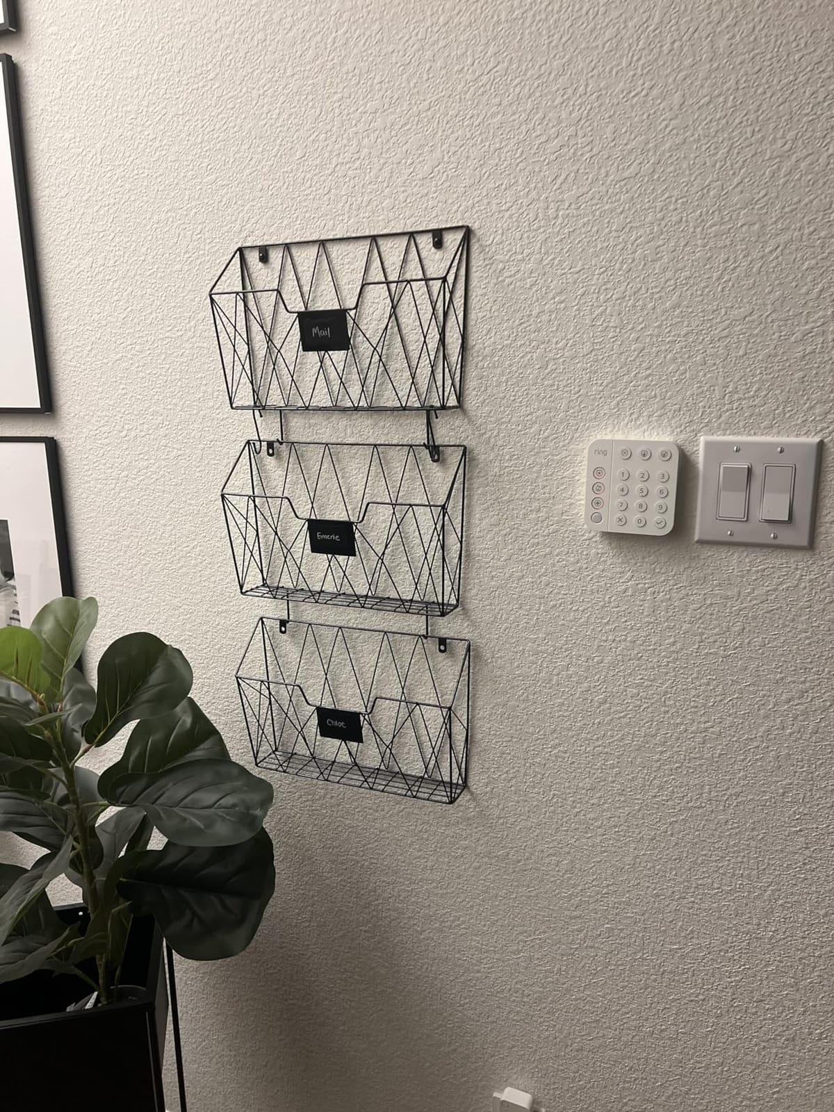 Wall File Organizer, 3 Pack Metal Wall Basket File Holder for Home Office | Vertical Hanging File Organizer, Mail Organizer Wall Mounted Magazine with Label Slot & Hooks, Sorts paper, Mails & Supplies customer photo 1