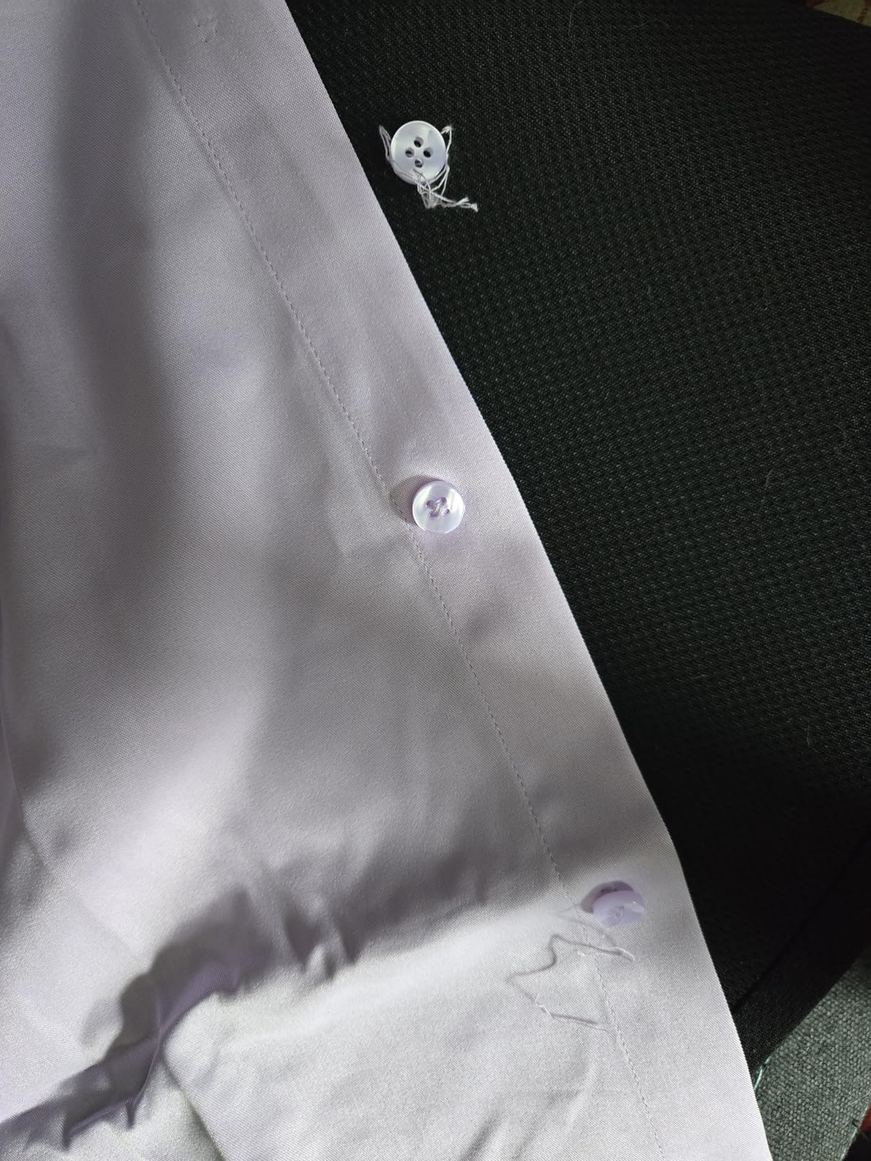 J.VER Men's Dress Shirts Solid Long Sleeve Stretch Wrinkle-Free Formal Shirt Business Casual Button Down Shirts customer photo 1