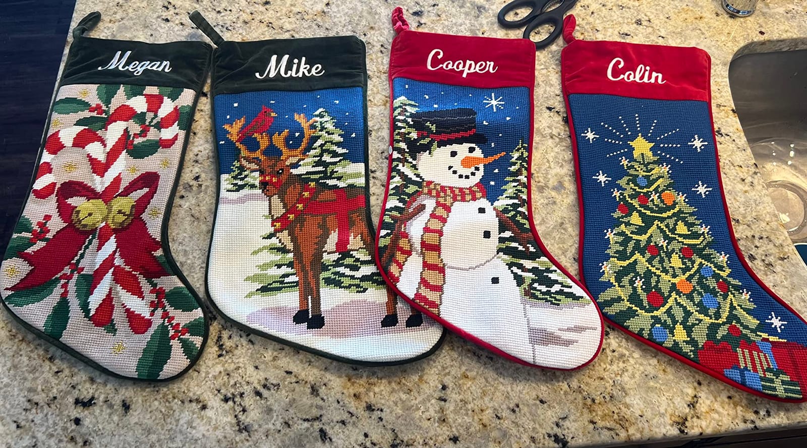 Let's Make Memories Personalized Needlepoint Christmas Stocking - Embroidered Family Stockings - Old-Fashioned Christmas Décor - Mantel Décor - 8