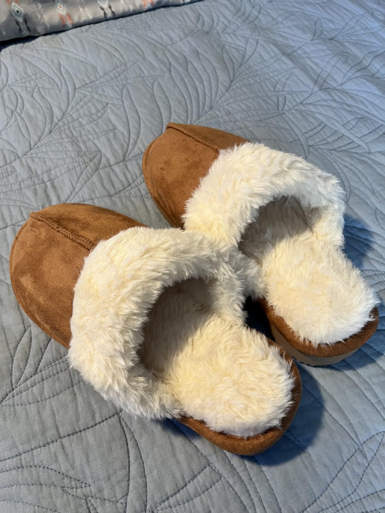 Litfun Fuzzy Memory Foam Slippers for Women Indoor Outdoor House Shoes customer photo 1