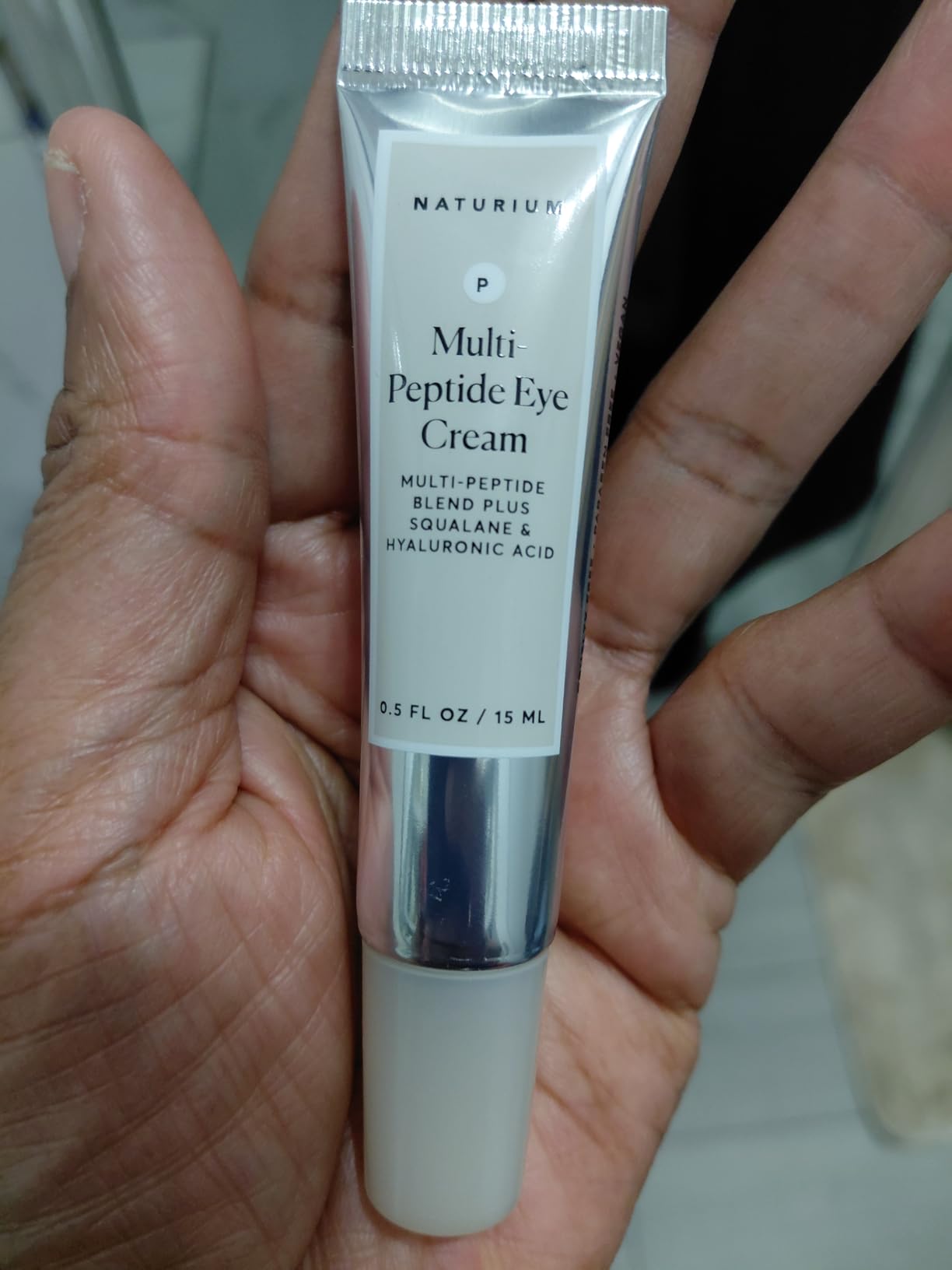 Naturium Multi-Peptide Eye Cream, Smoothing & Anti-Aging Skincare, with Squalene & Hyaluronic Acid, 0.5 oz customer photo 2
