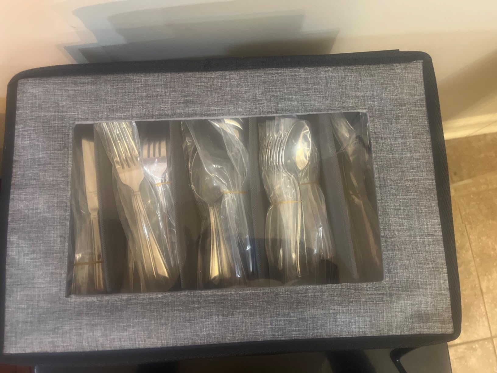 Hearth & Harbor Flatware Organizer for Drawer, Silverware Storage Box, Grey customer photo 2