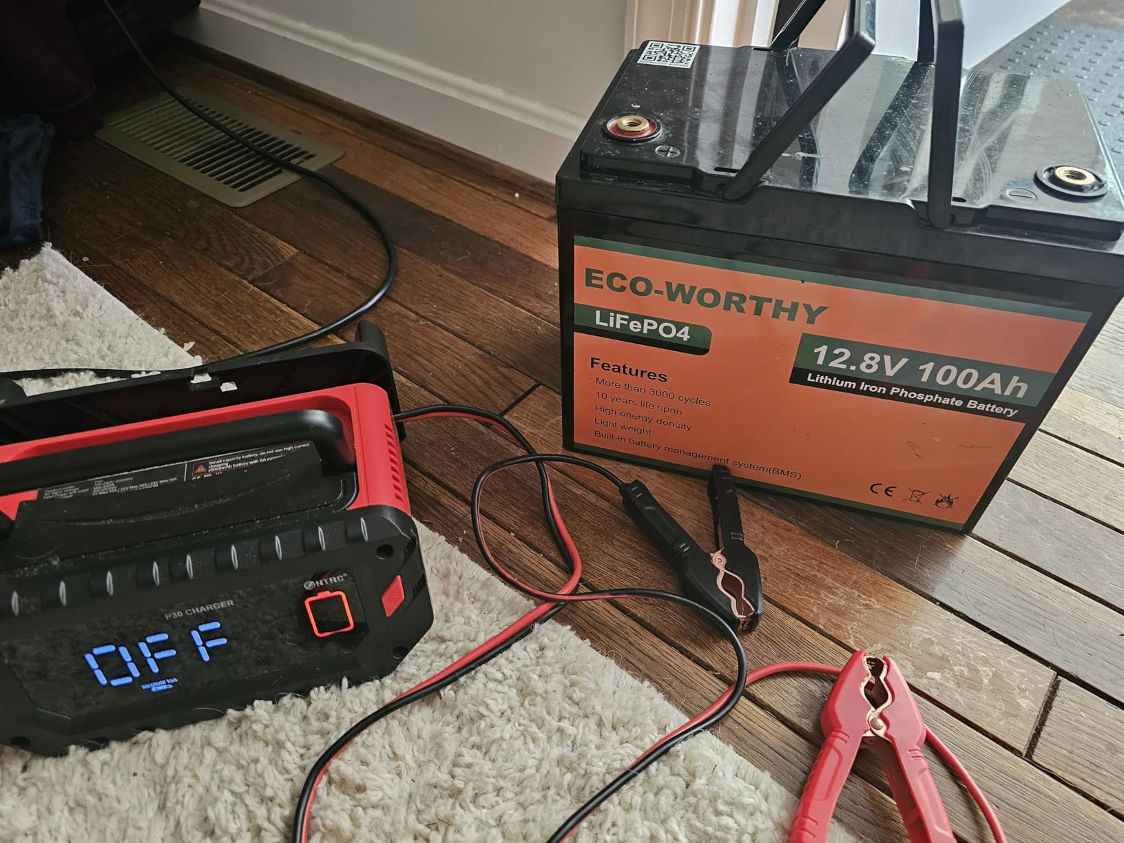 ECO-WORTHY 12V 100AH LiFePO4 Lithium Battery with Bluetooth, Max.1280Wh Energy, Low Temperature Protection, Group 24, Built-in 100A BMS, Perfect for Trolling Motor, RV, Boat, Solar Off-Grid customer photo 1