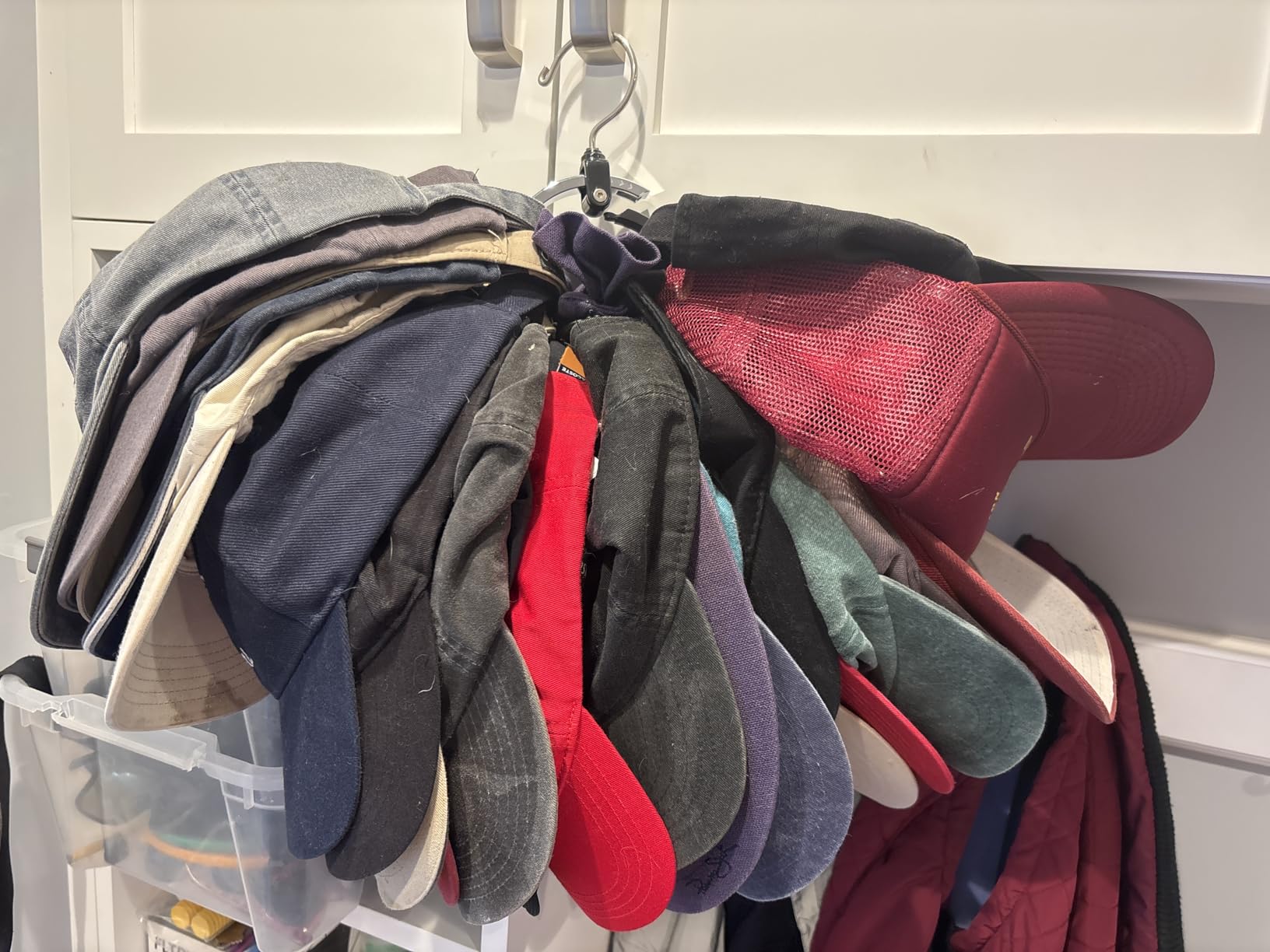 Rolly Hanger® Premium Closet Organizer, Rotating Aluminum Ring Hanger with 360° Swivel Hook, Space Saving Accessory Holder for Belts, Ties, Hats, Scarves, Purses & Handbags | Closet Organizer (2 Pack) customer photo 2
