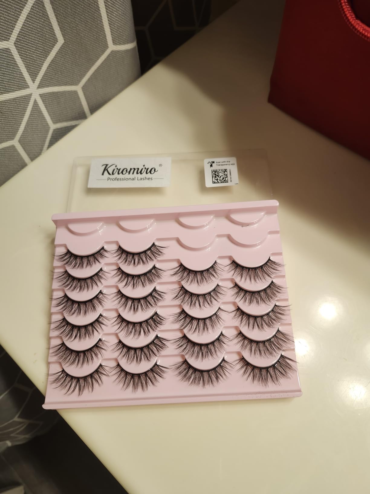 False Eyelashes 14mm Faux 3D Mink Lashes Natural Look Cat Eye Wispy Lashes Pack by Kiromiro, 14 Pairs customer photo 2