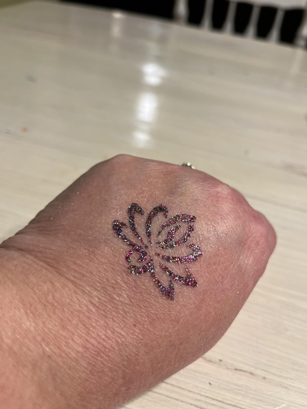 Temporary Glitter Tattoo Kids, Eleanore's Diary Arts Glitter Make Up Kit | 31 Glitter Colors, 165 Unique Stencils, 2 Glue, 4 Brushes - Gifts for Girls Boys Adults Birthday Party Summer Festival customer photo 1