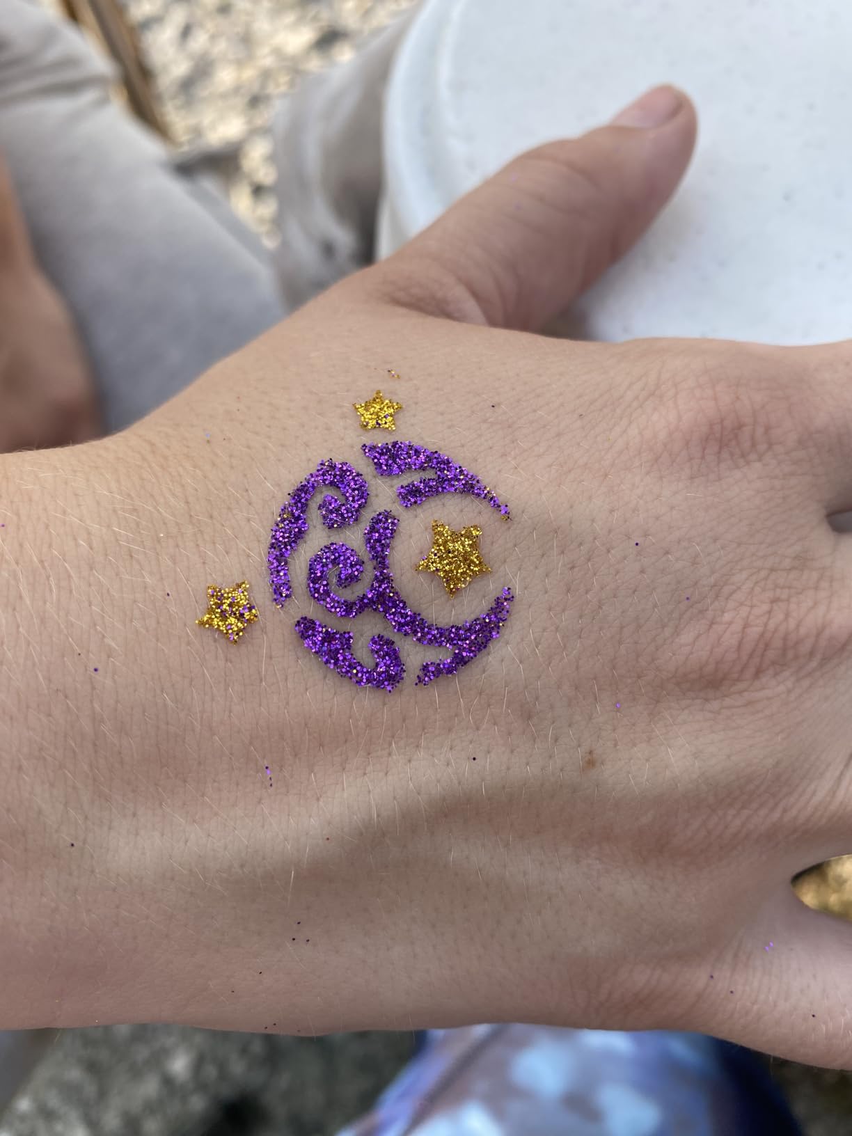 Temporary Glitter Tattoo Kids, Eleanore's Diary Arts Glitter Make Up Kit | 31 Glitter Colors, 165 Unique Stencils, 2 Glue, 4 Brushes - Gifts for Girls Boys Adults Birthday Party Summer Festival customer photo 2