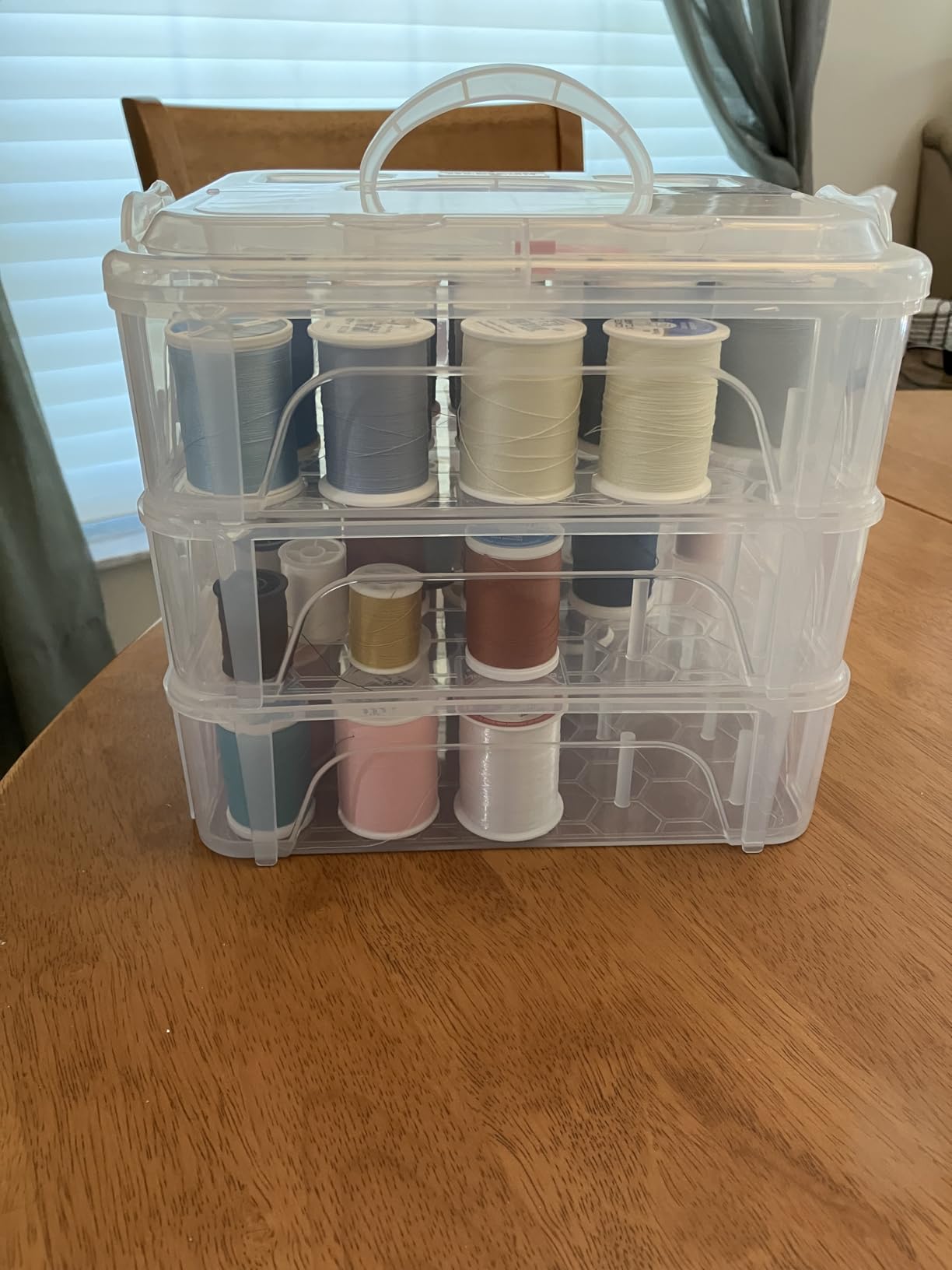 New brothread 4 Layer Stackable Clear Storage Box Organizer customer photo 1