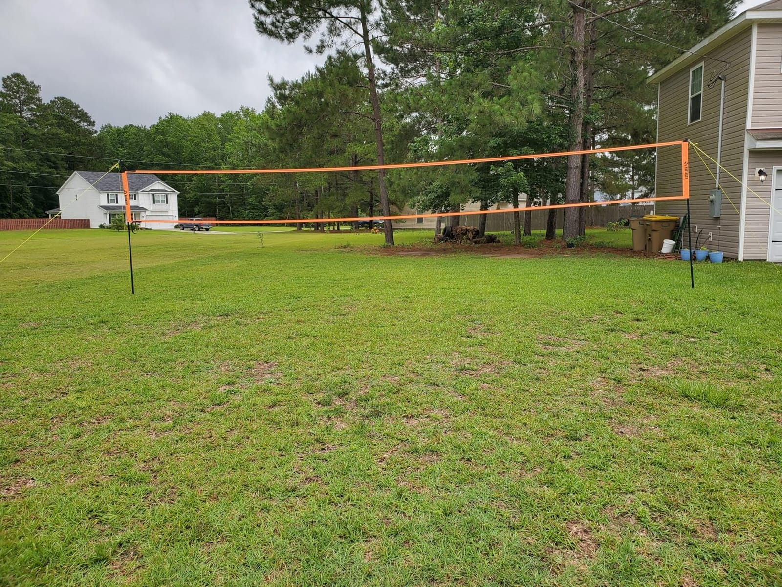 Outdoor Volleyball Net for Backyard, 32FT Anti-Sag Net with Steel Poles customer photo 1