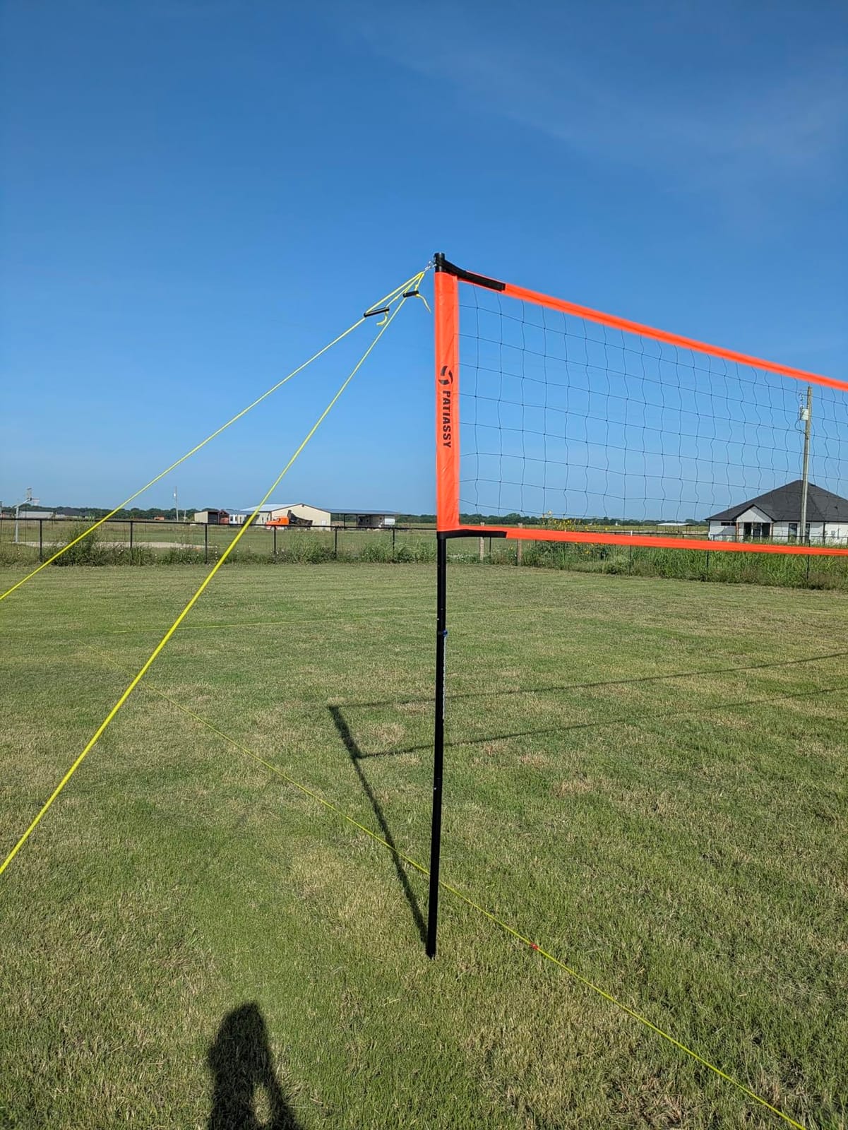 Outdoor Volleyball Net for Backyard, 32FT Anti-Sag Net with Steel Poles customer photo 2