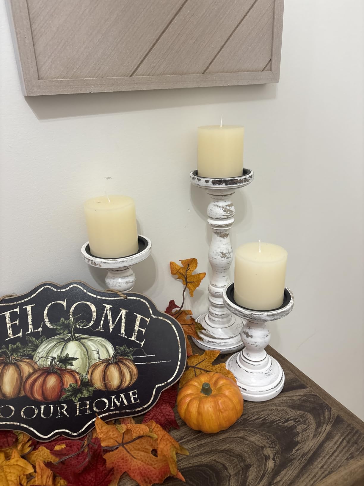 3x3 Ivory Pillar Candles Set of 3 Unscented Handpoured Weddings, Home Decoration, Restaurants, Spa, Church Smokeless Cotton Wick - Ivory 90 Hour customer photo 2