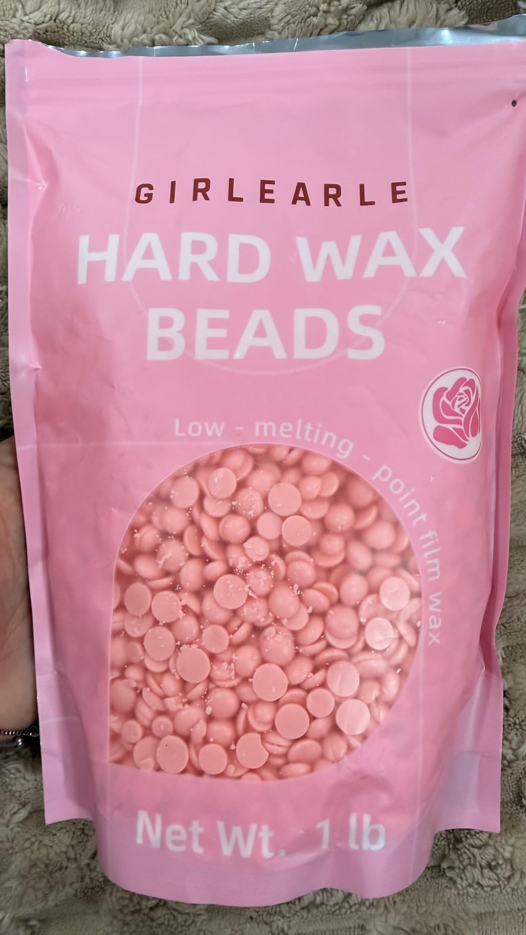 GIRLEARLE 1LB Wax Beads for Hair Removal Sensitive Skin with Rose Formula customer photo 1