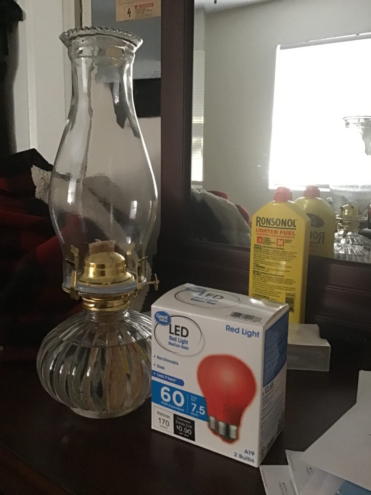 Oil Lamp Glass Kerosene (Large), Kerosene Oil Lantern for Rustic Decor Style, Hurricane Lamp, Oil Lamps for Indoor Use Decor Lighting, Lantern Lamp. customer photo 1