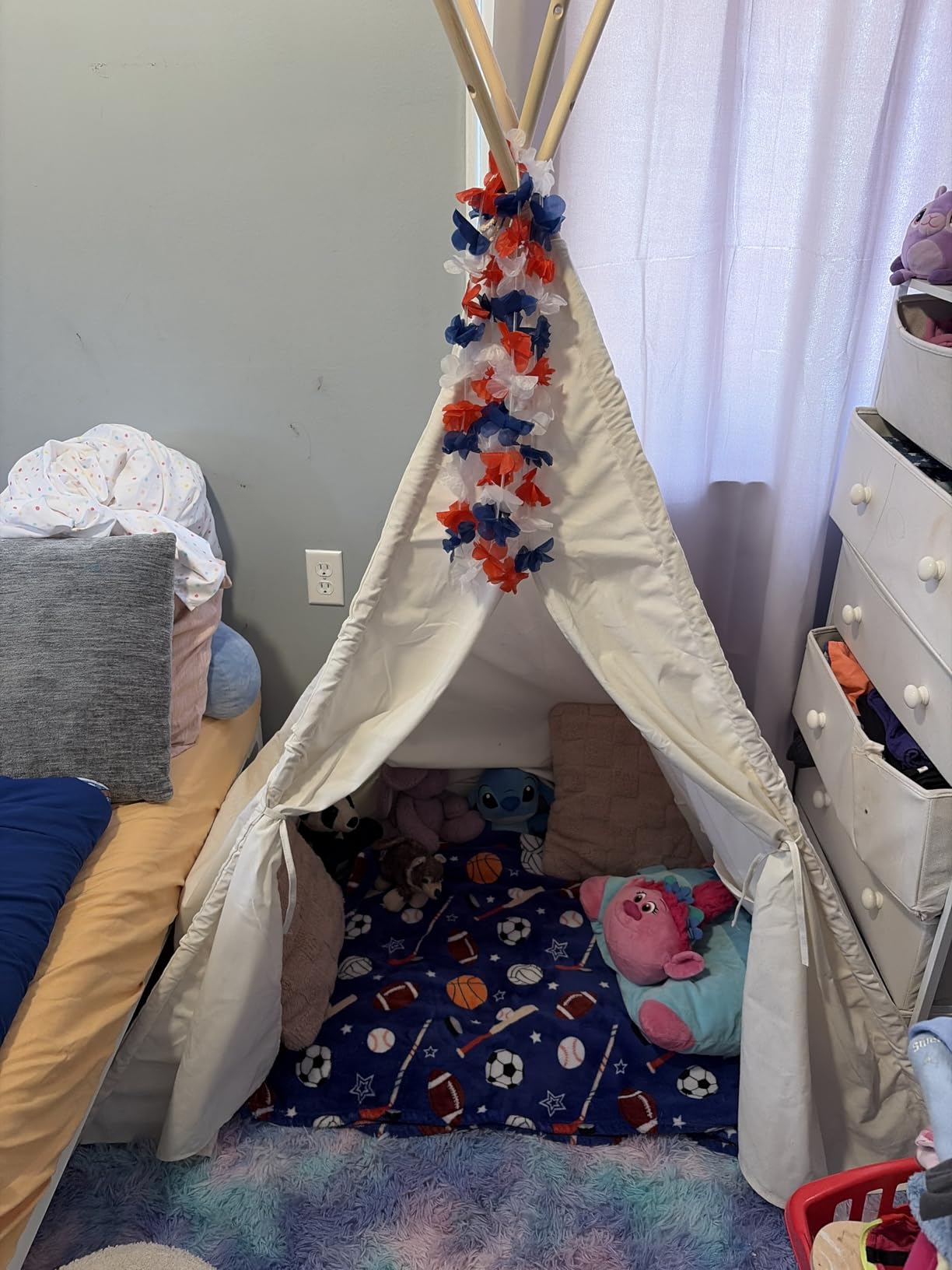 Sumbababy Teepee Tent for Kids Play Tent for Girls Boys Gift, Nature Tassels Washable & Foldable Toddler Tent for Sleepover Party customer photo 1