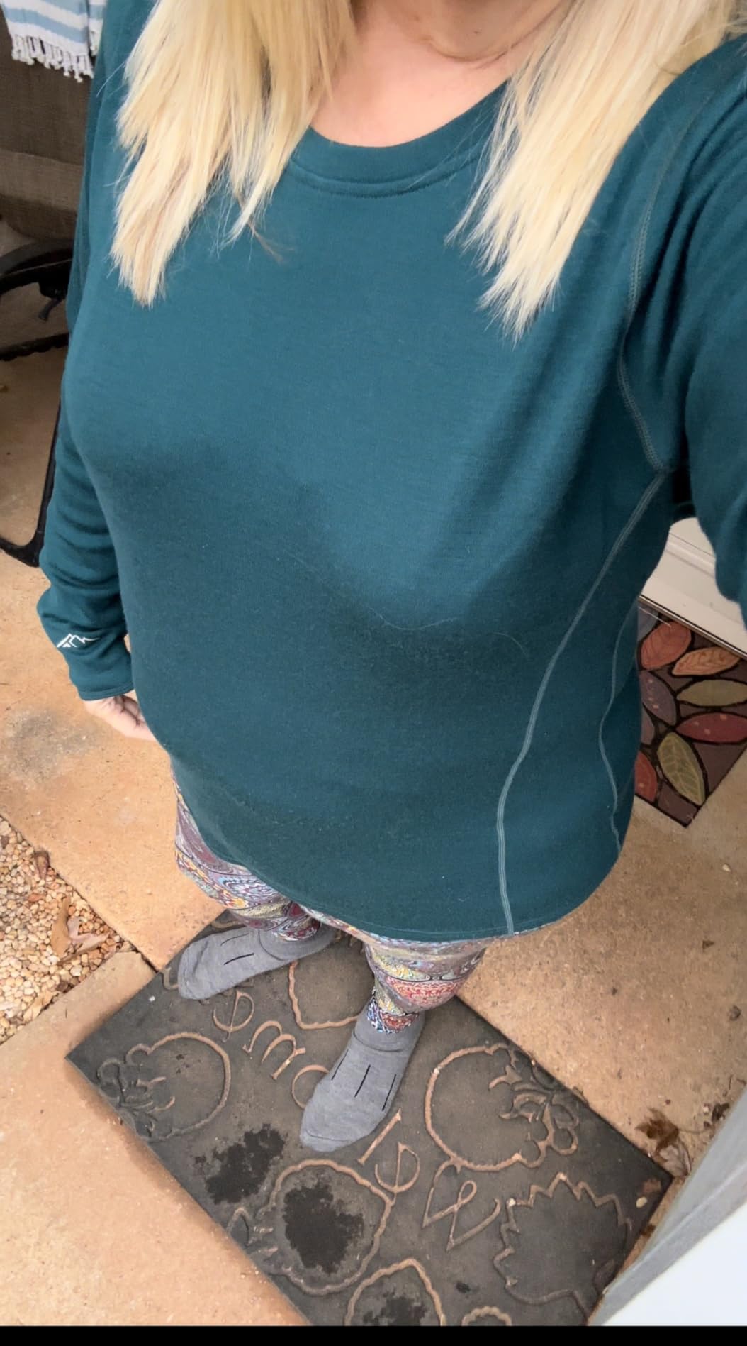 100% Merino Wool Base Layer Women - Long Sleeve Thermal Shirt with Socks customer photo 2