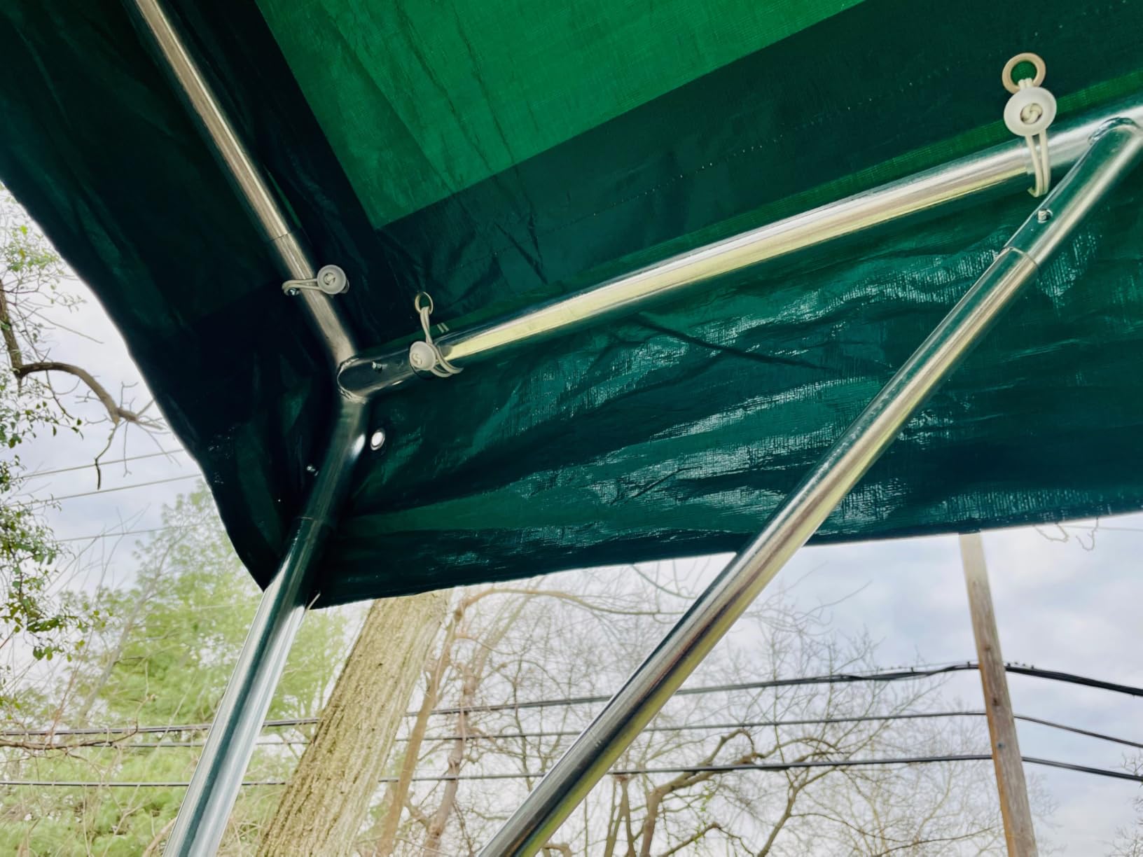 ADVANCE OUTDOOR 12x20 ft Heavy Duty Carport Potable Car Canopy Garage Party Tent Boat Shelter, Adjustable Height from 9.8 ft to 11.3 ft, White customer photo 1
