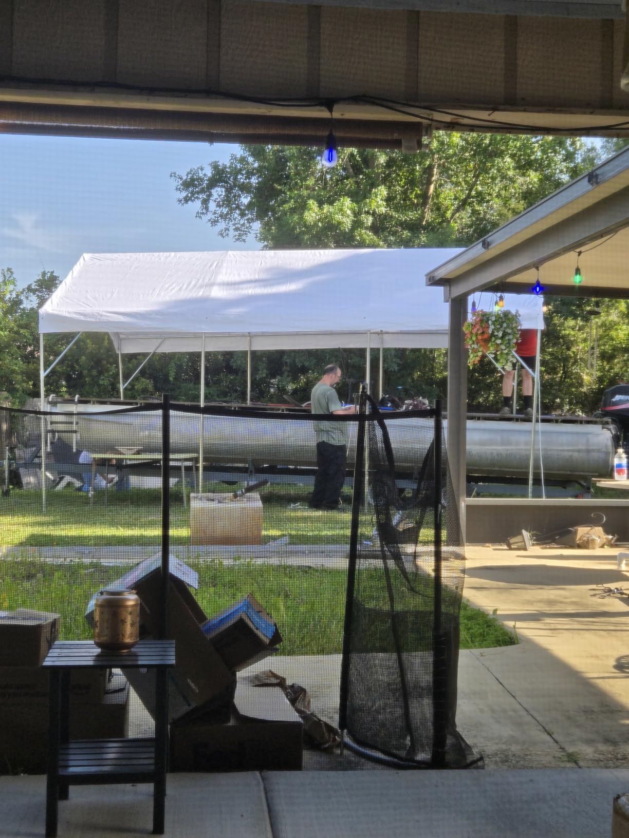 ADVANCE OUTDOOR 12x20 ft Heavy Duty Carport Potable Car Canopy Garage Party Tent Boat Shelter, Adjustable Height from 9.8 ft to 11.3 ft, White customer photo 2