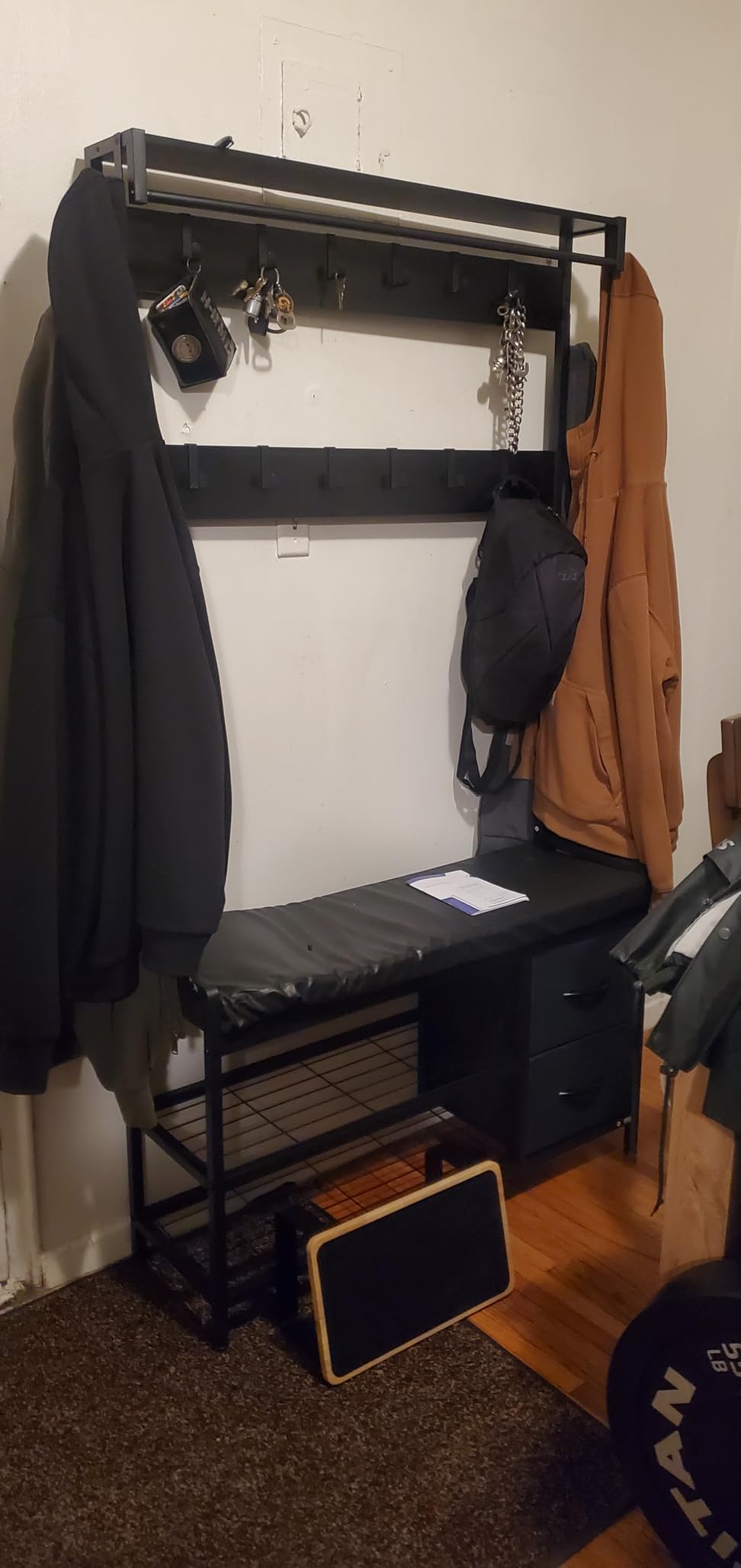 Lulive Hall Tree with Bench and Shoe Storage, 31.5” Coat Rack Freestanding customer photo 1